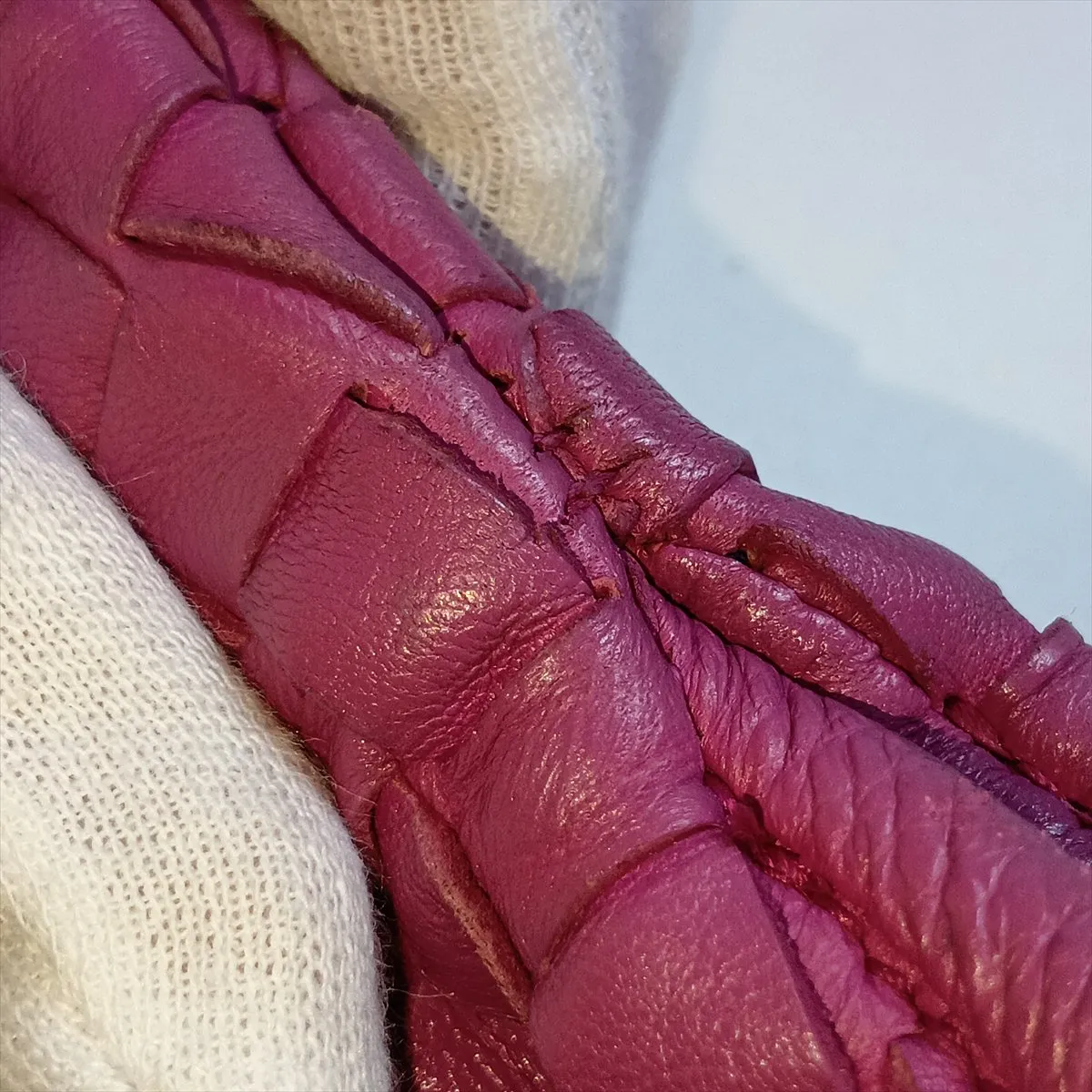 Intrecciato Hobo 115653 Leather Shoulder Bag, Purple — view 12