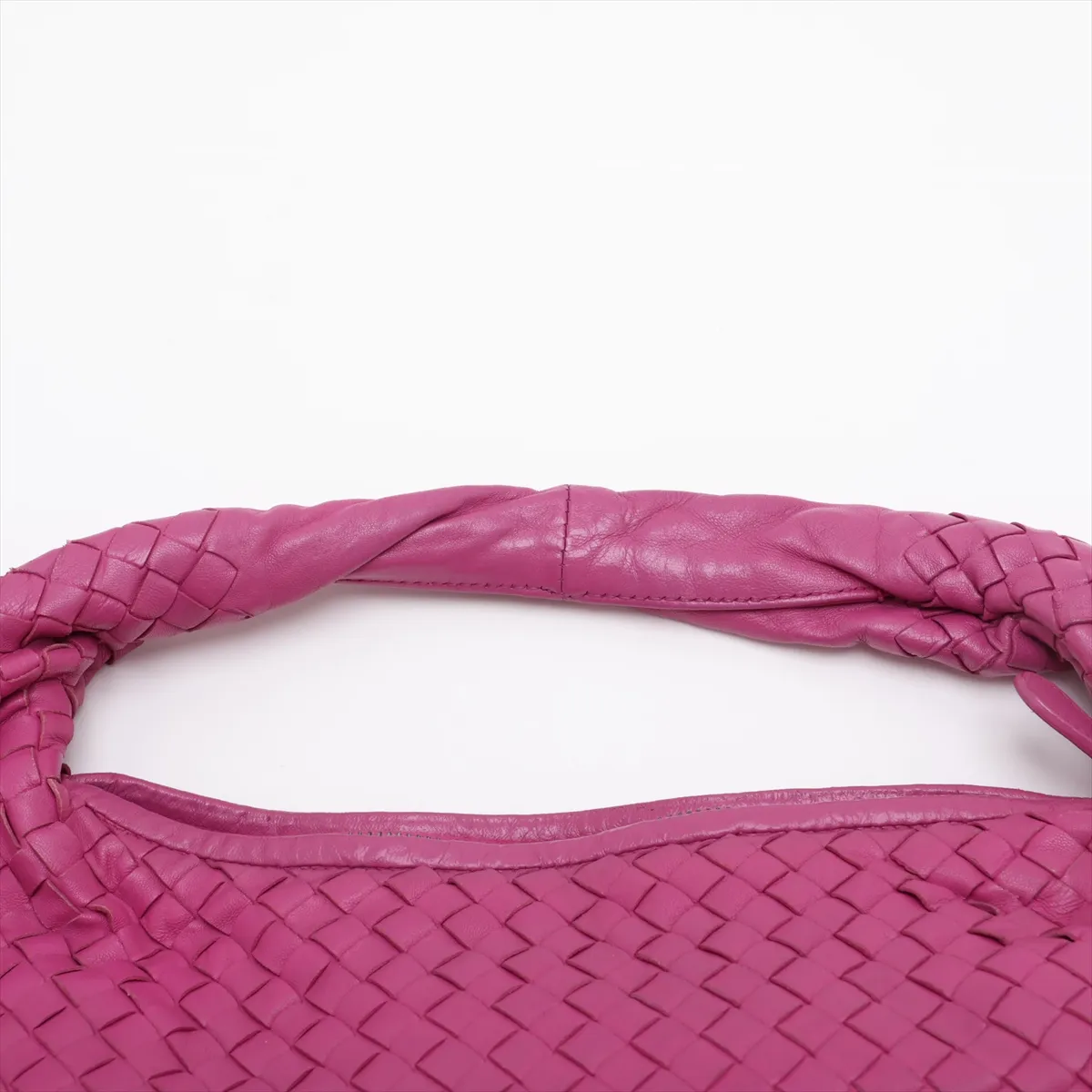 Intrecciato Hobo 115653 Leather Shoulder Bag, Purple — view 6