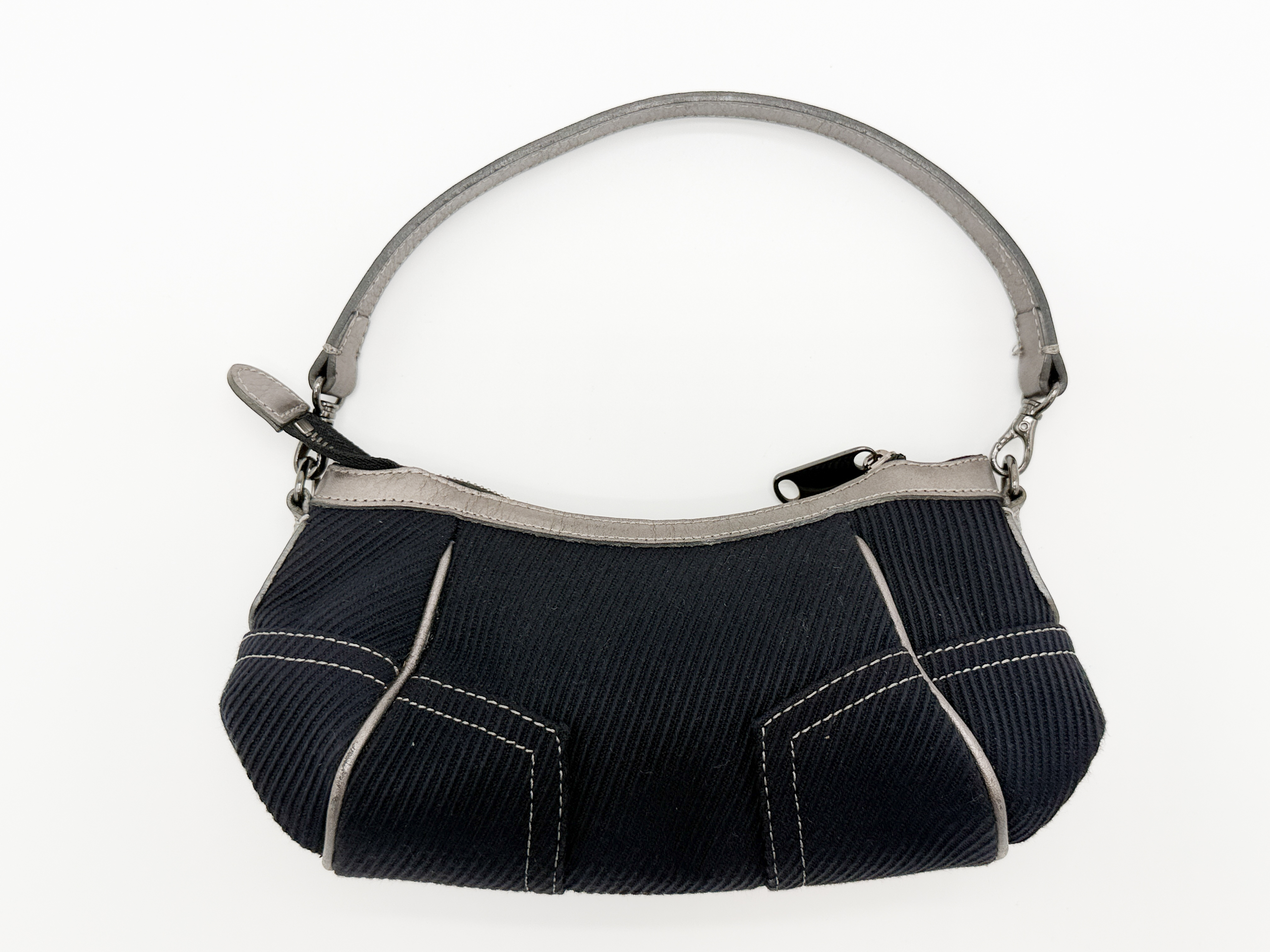 Blue Label Leather Canvas Handbag