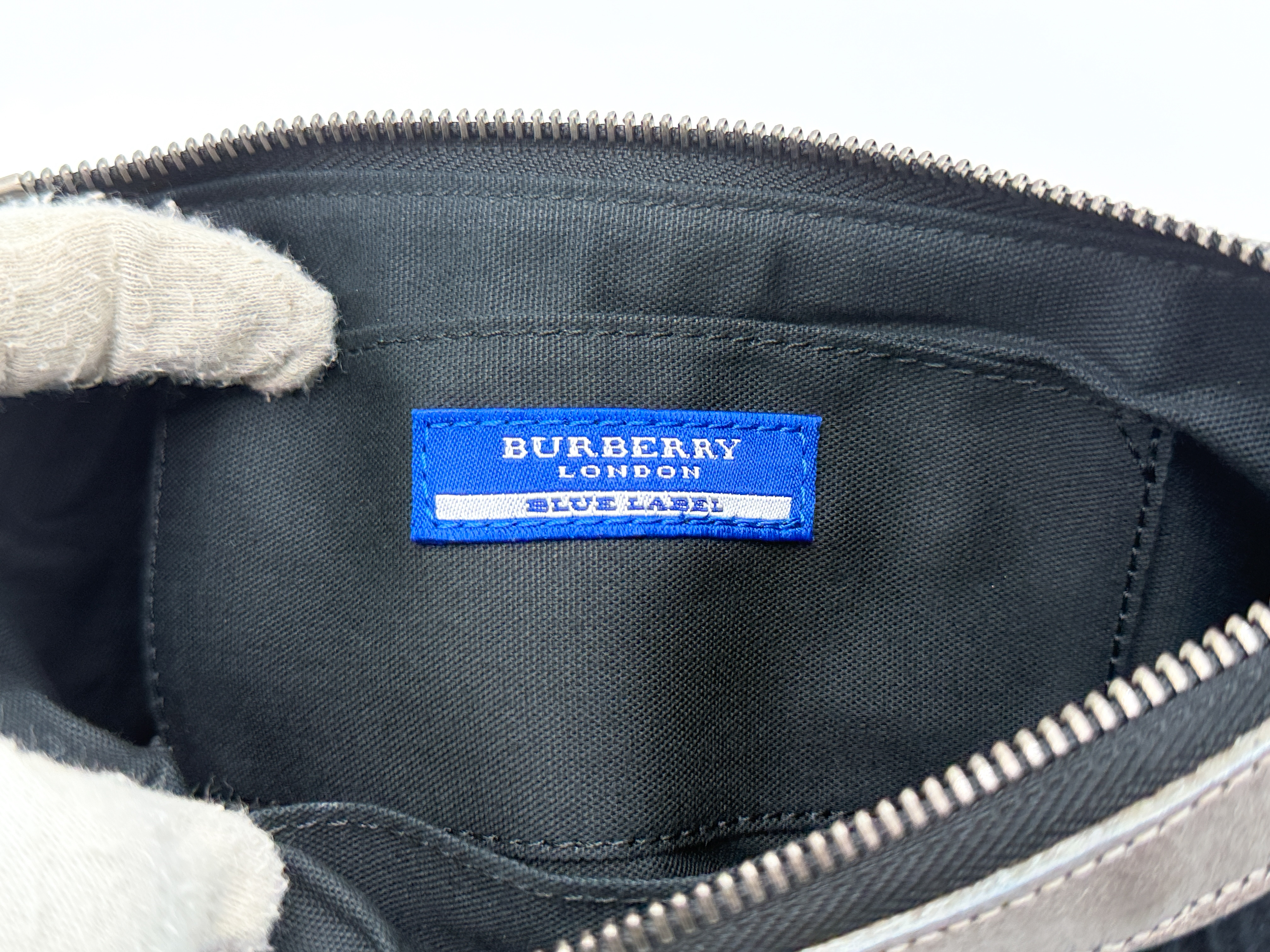Blue Label Leather Canvas Handbag — view 13