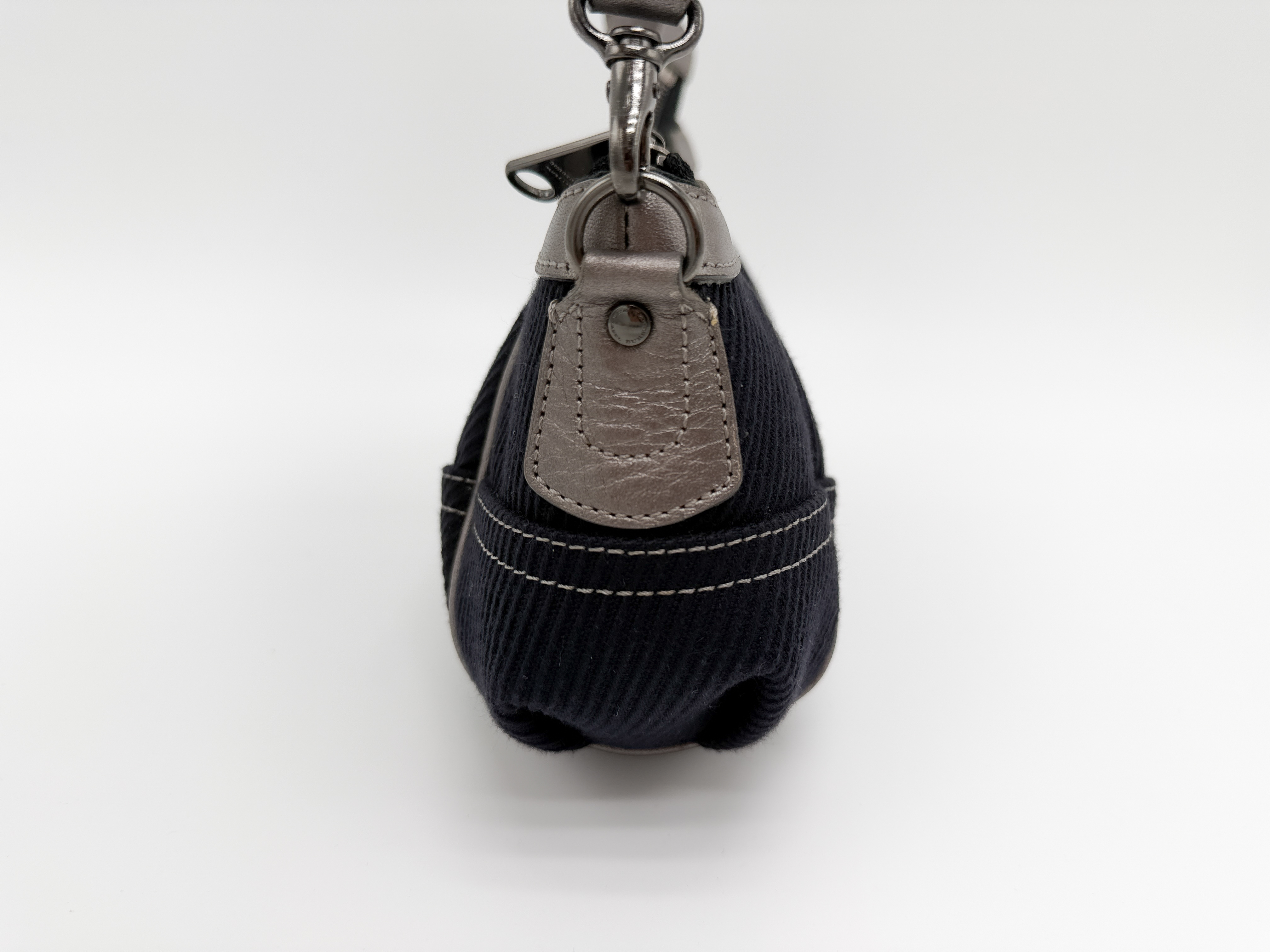 Blue Label Leather Canvas Handbag — view 6