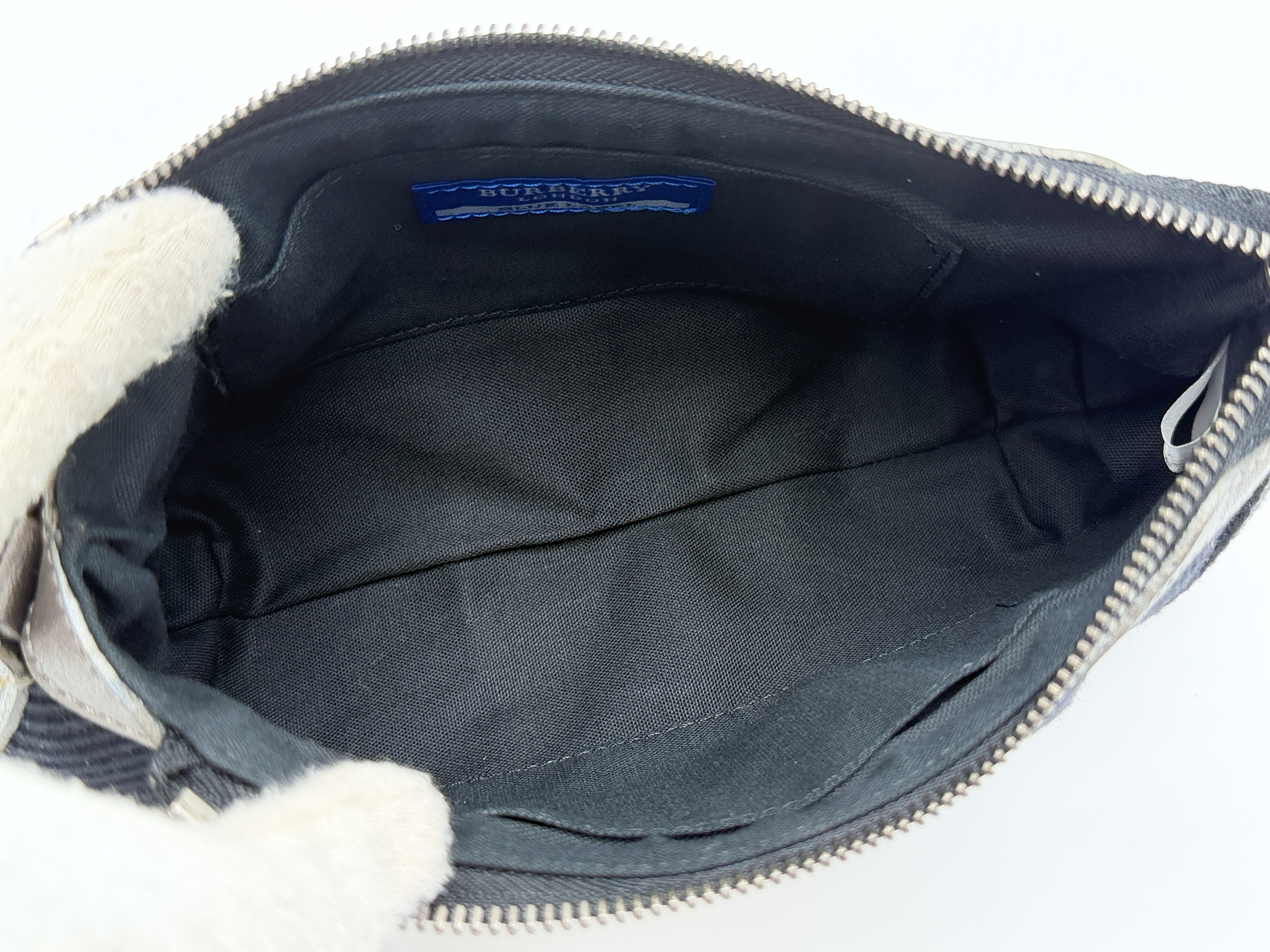 Blue Label Leather Canvas Handbag — view 10