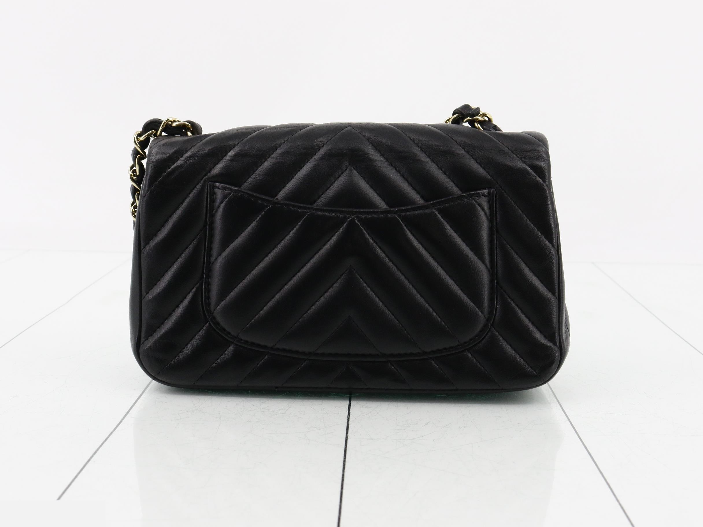 Lambskin V-stitch chain shoulder bag — view 2