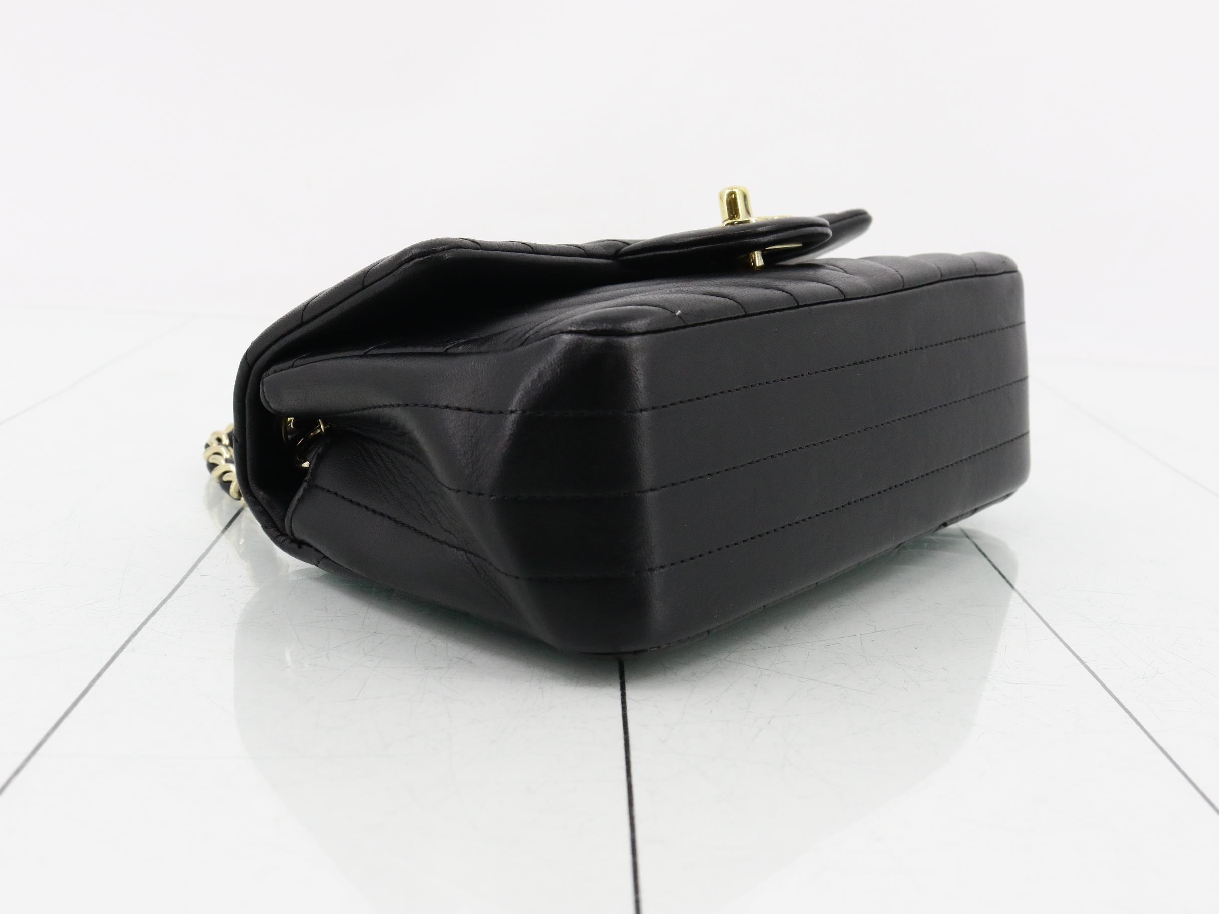 Lambskin V-stitch chain shoulder bag — view 5