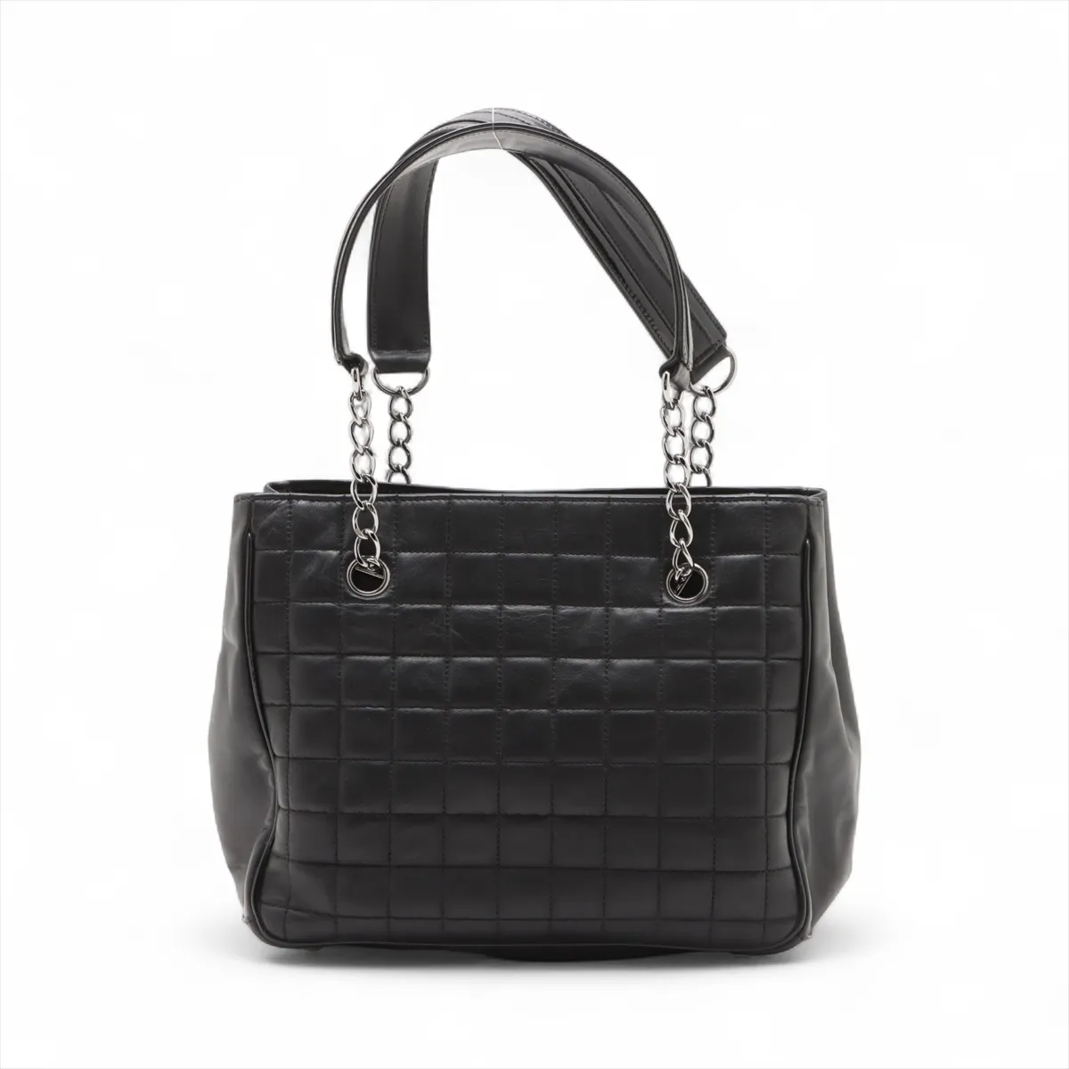 Chocolate Bar Lambskin x Patent Leather Chain Tote Bag Camellia Black Silver Hardware 10948041 No. 10 — view 2