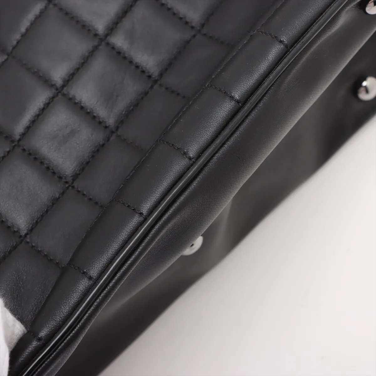 Chocolate Bar Lambskin x Patent Leather Chain Tote Bag Camellia Black Silver Hardware 10948041 No. 10 — view 13