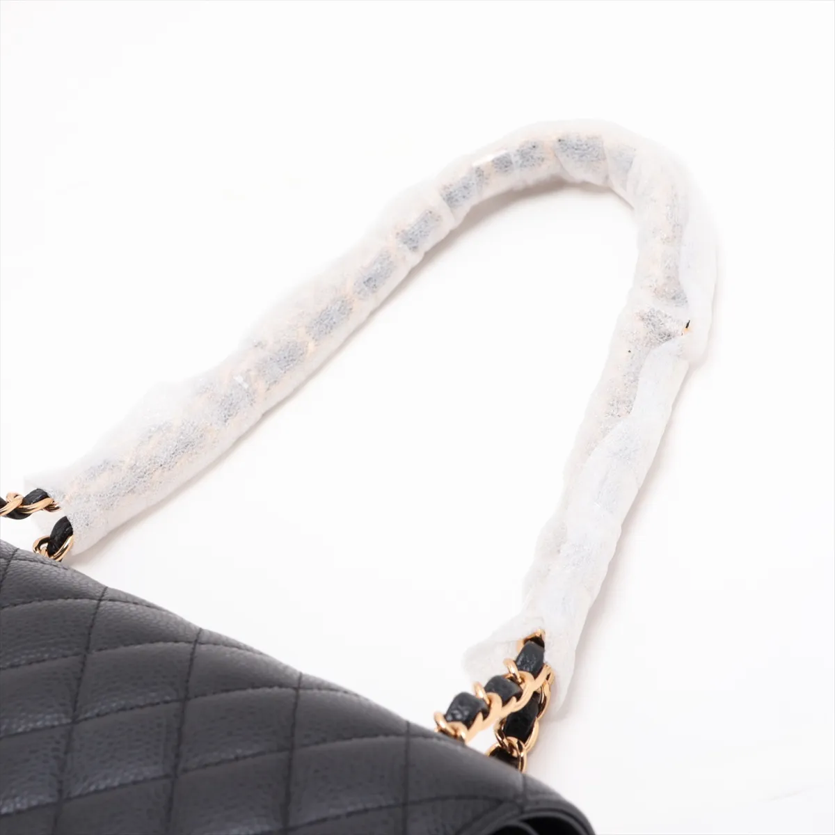 [Individually packaged] Chanel Matelassé 25 Canvas Double Flap Double Chain Bag, Black with Gold Hardware, 311402619, Serial Number 31-A01112 — view 5