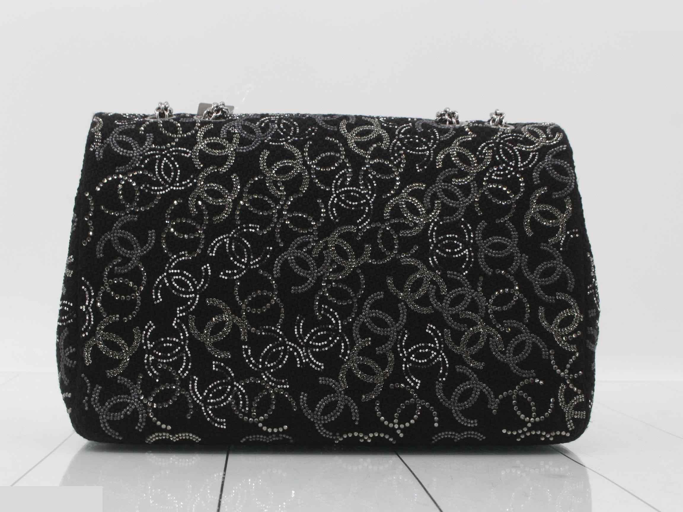 Coco Mark Rhinestone Turnlock Double Chain Shoulder Bag — view 2