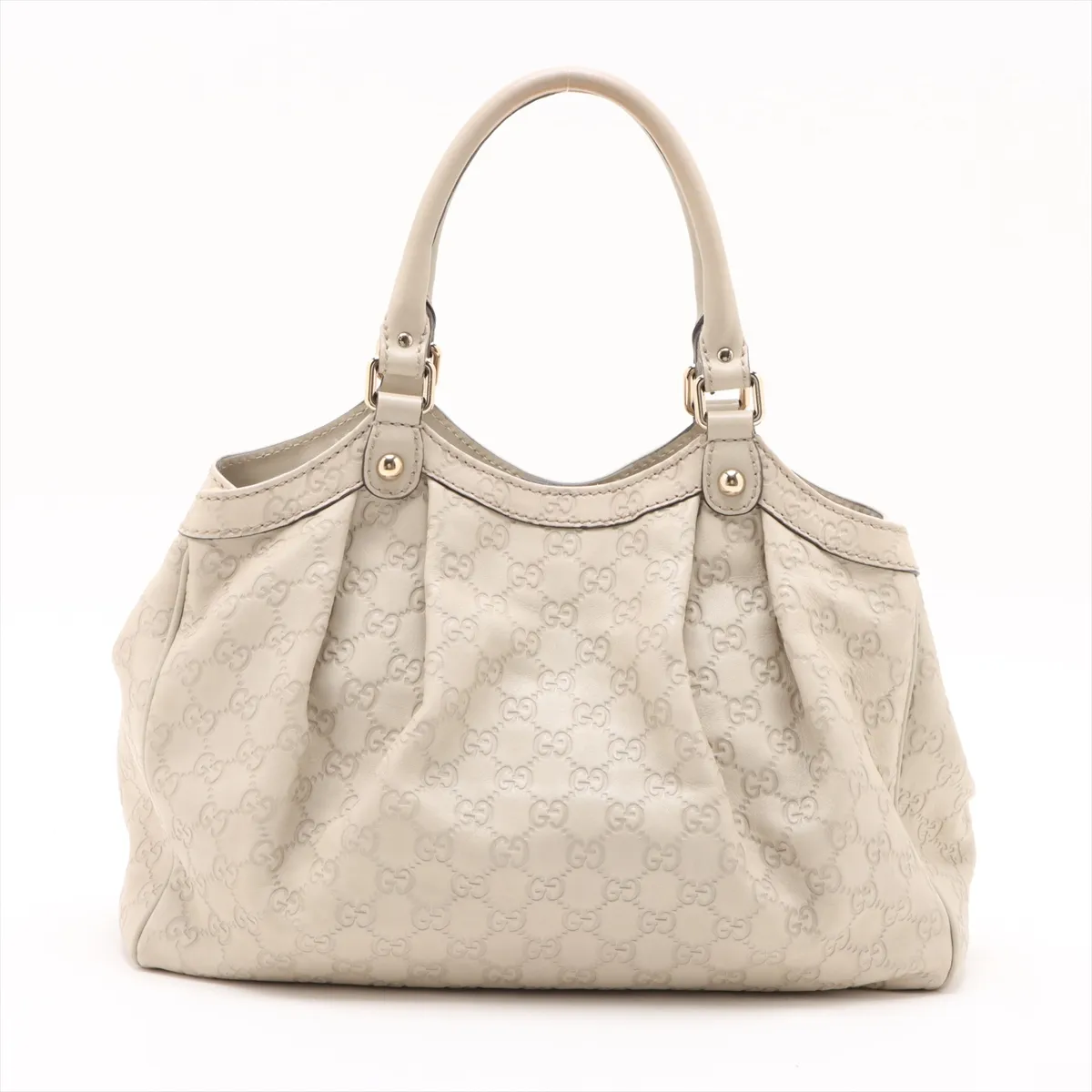 Guccisima Sookie Leather Handbag White 211944 — view 2