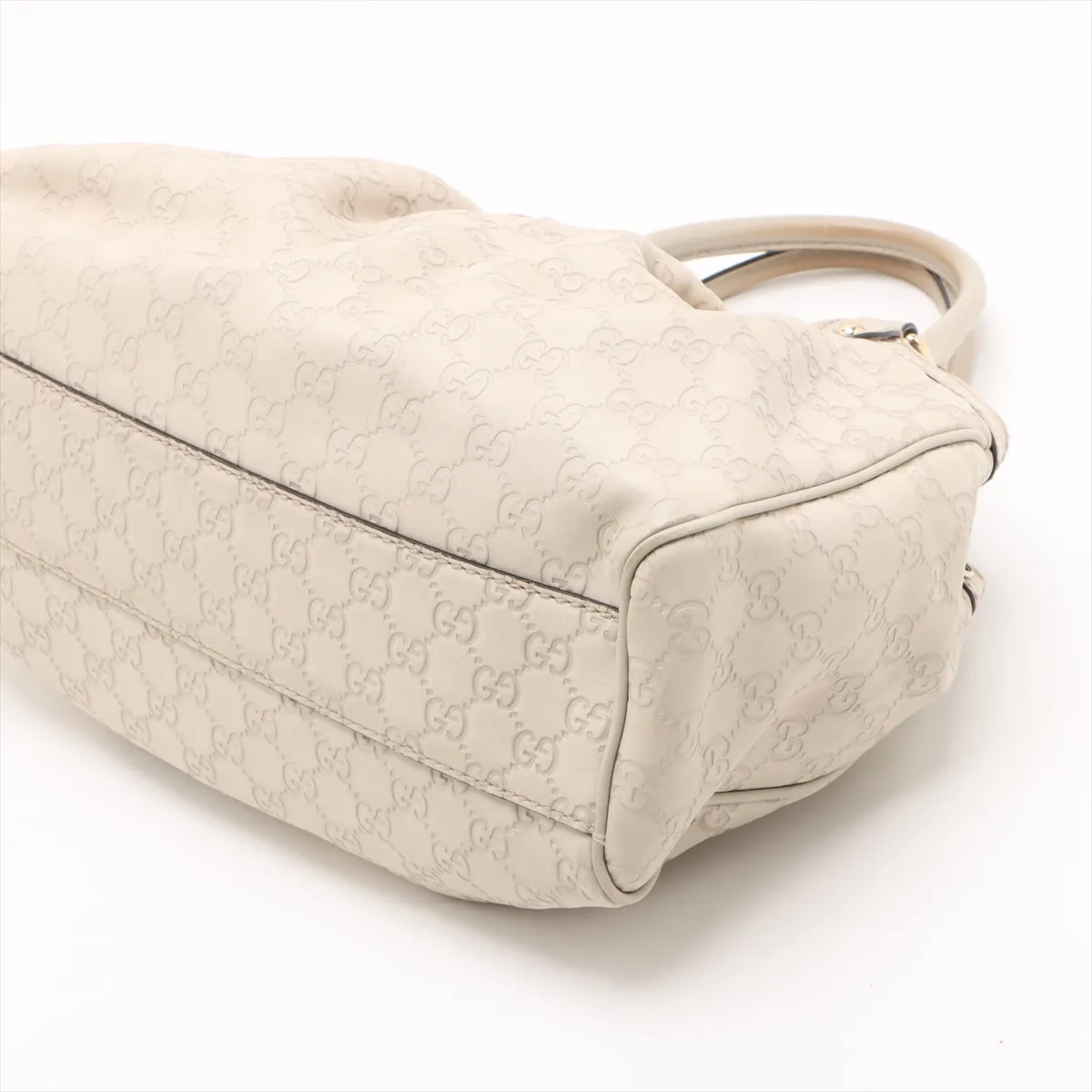 Guccisima Sookie Leather Handbag White 211944 — view 3