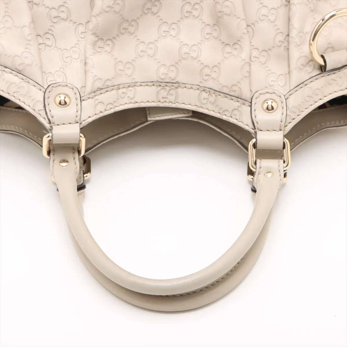 Guccisima Sookie Leather Handbag White 211944 — view 5