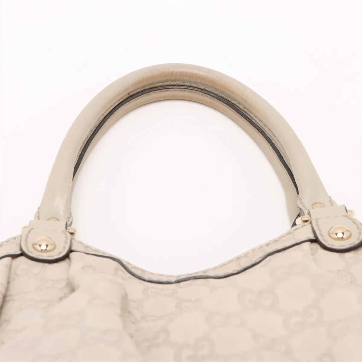 Guccisima Sookie Leather Handbag White 211944 — view 6