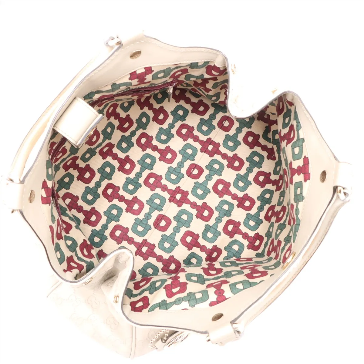 Guccisima Sookie Leather Handbag White 211944 — view 7