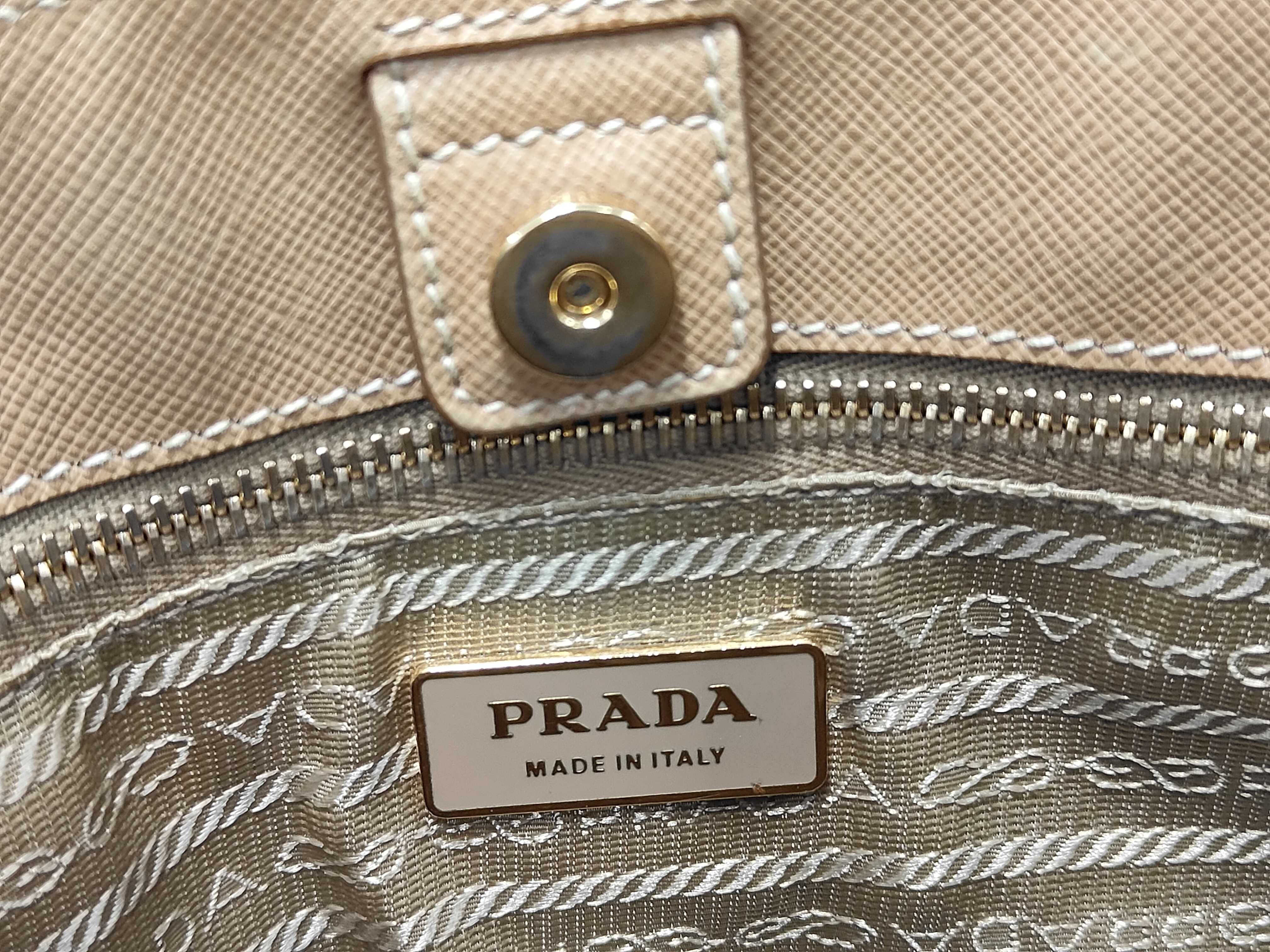Saffiano Beige Perforated Leather Bag — view 8