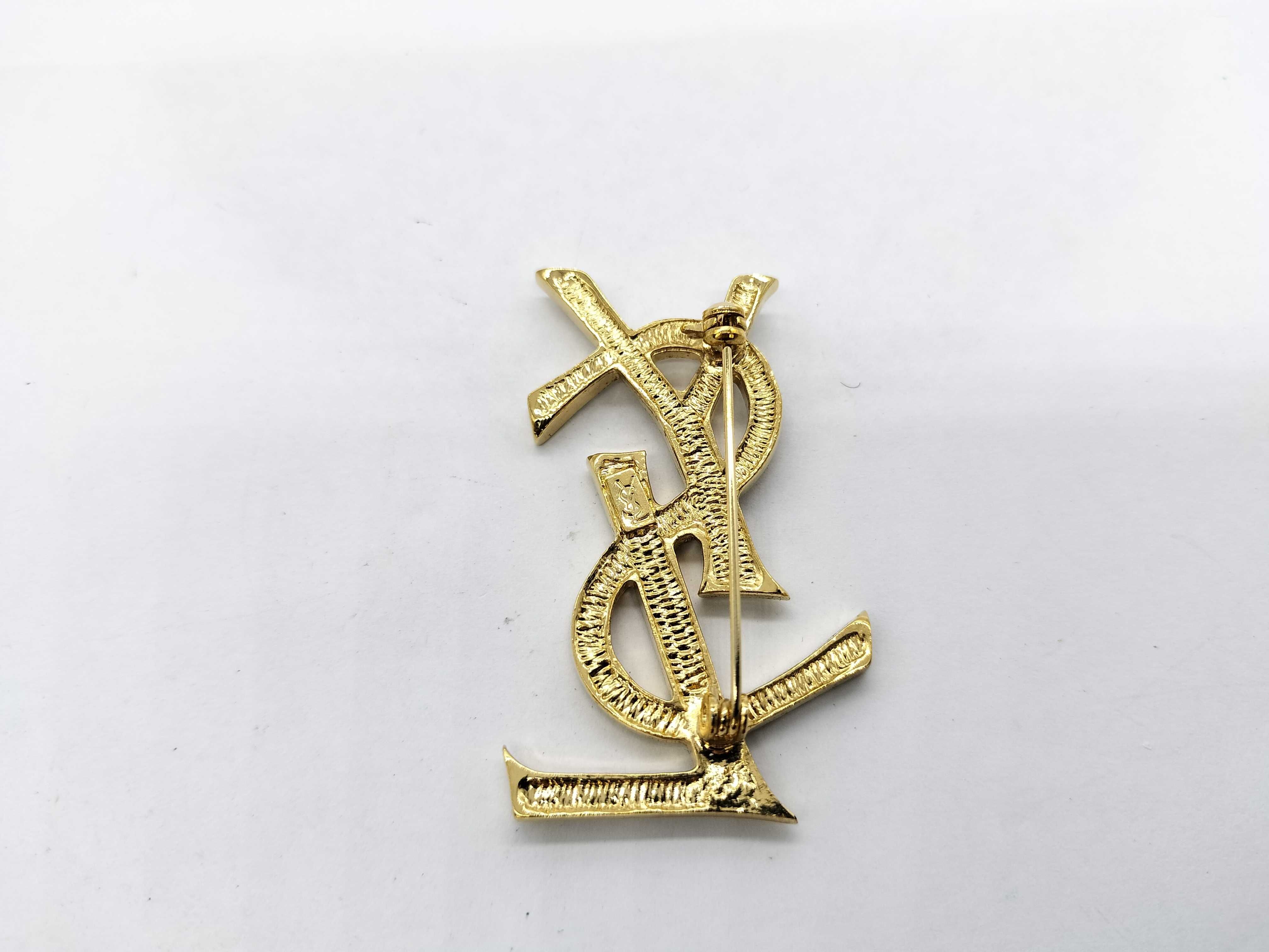 Brooch, Logo, Gold Rhinestone Brooch — view 3