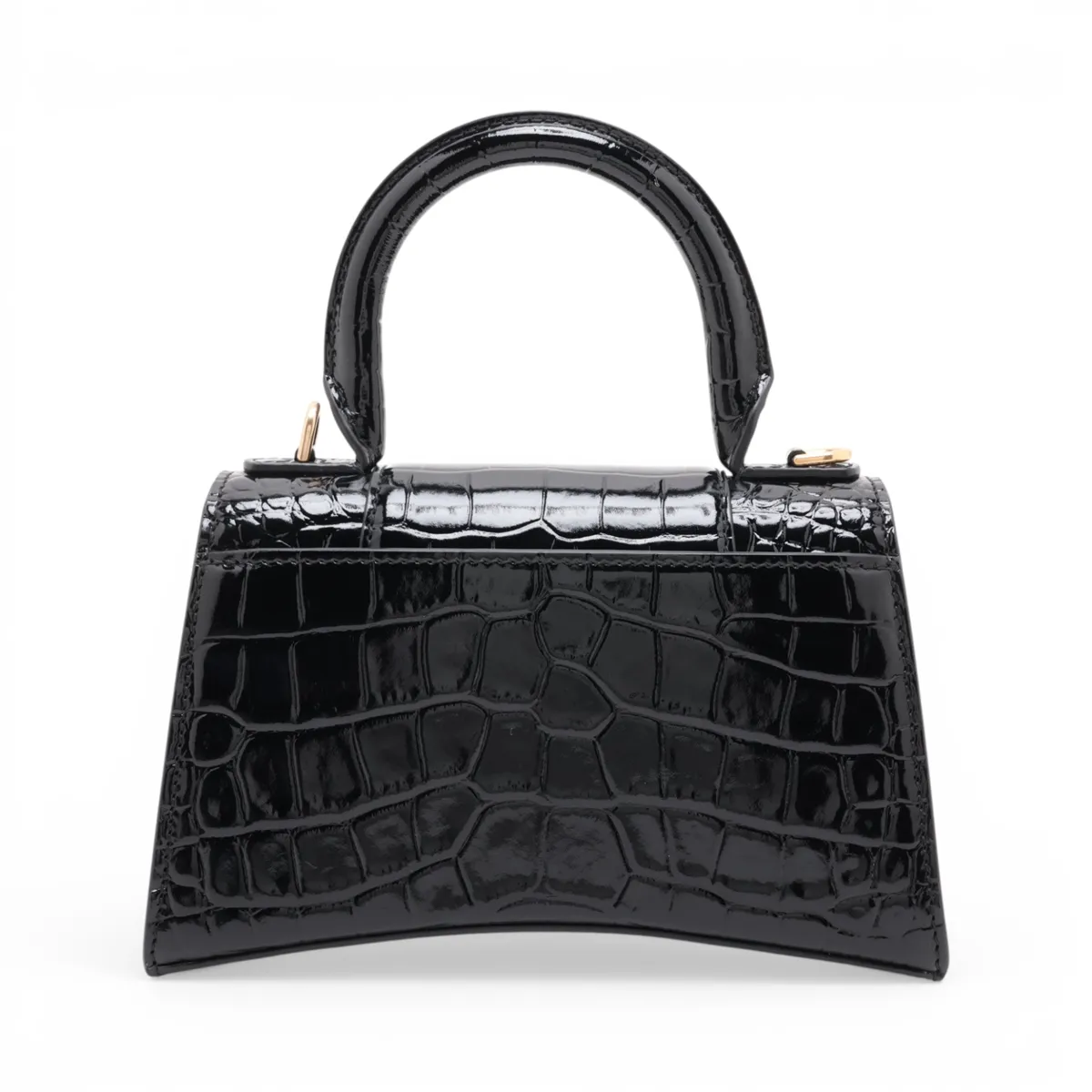 Hourglass XS Crocodile Embossed 2-Way Handbag, Black 592833 — view 2