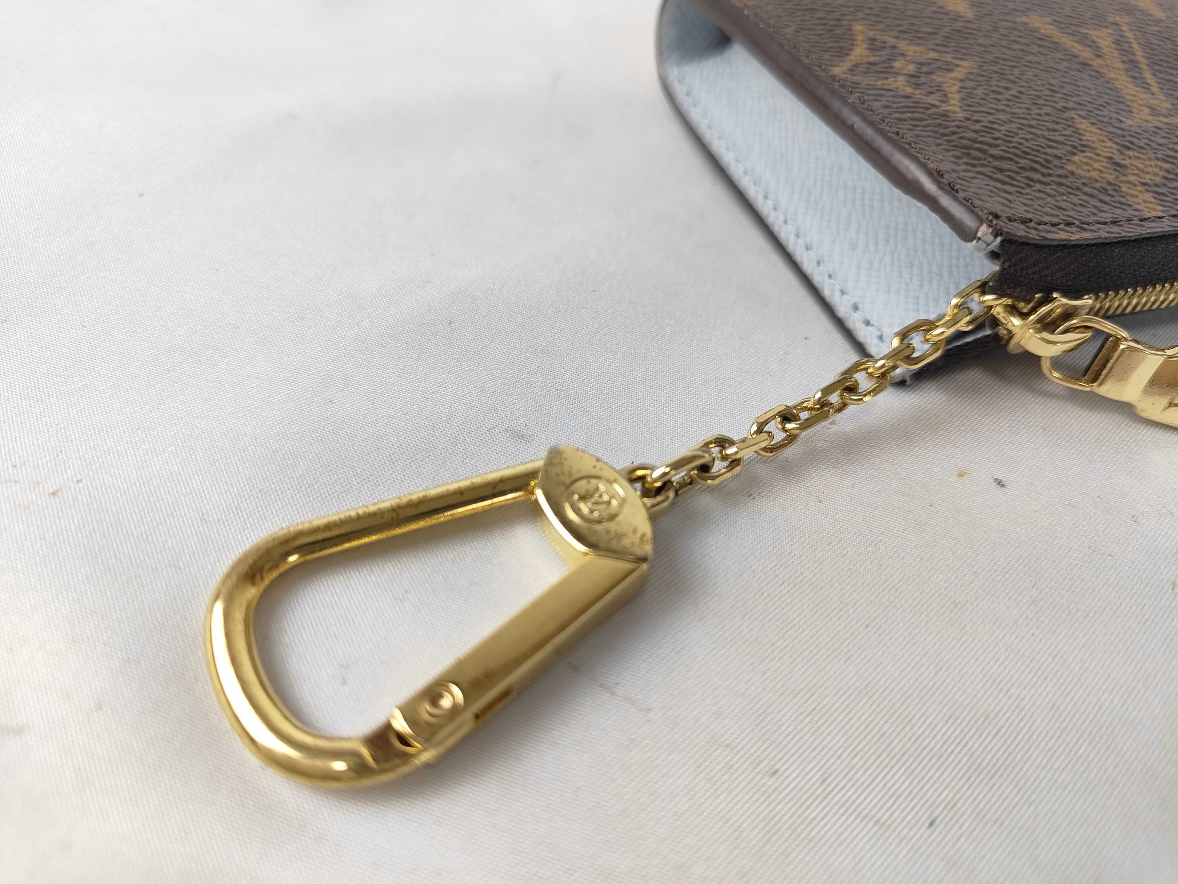 Monogram Louis Vuitton Monogram Portefeuille Noir M83612 Olympe Blue Coin Case — view 9
