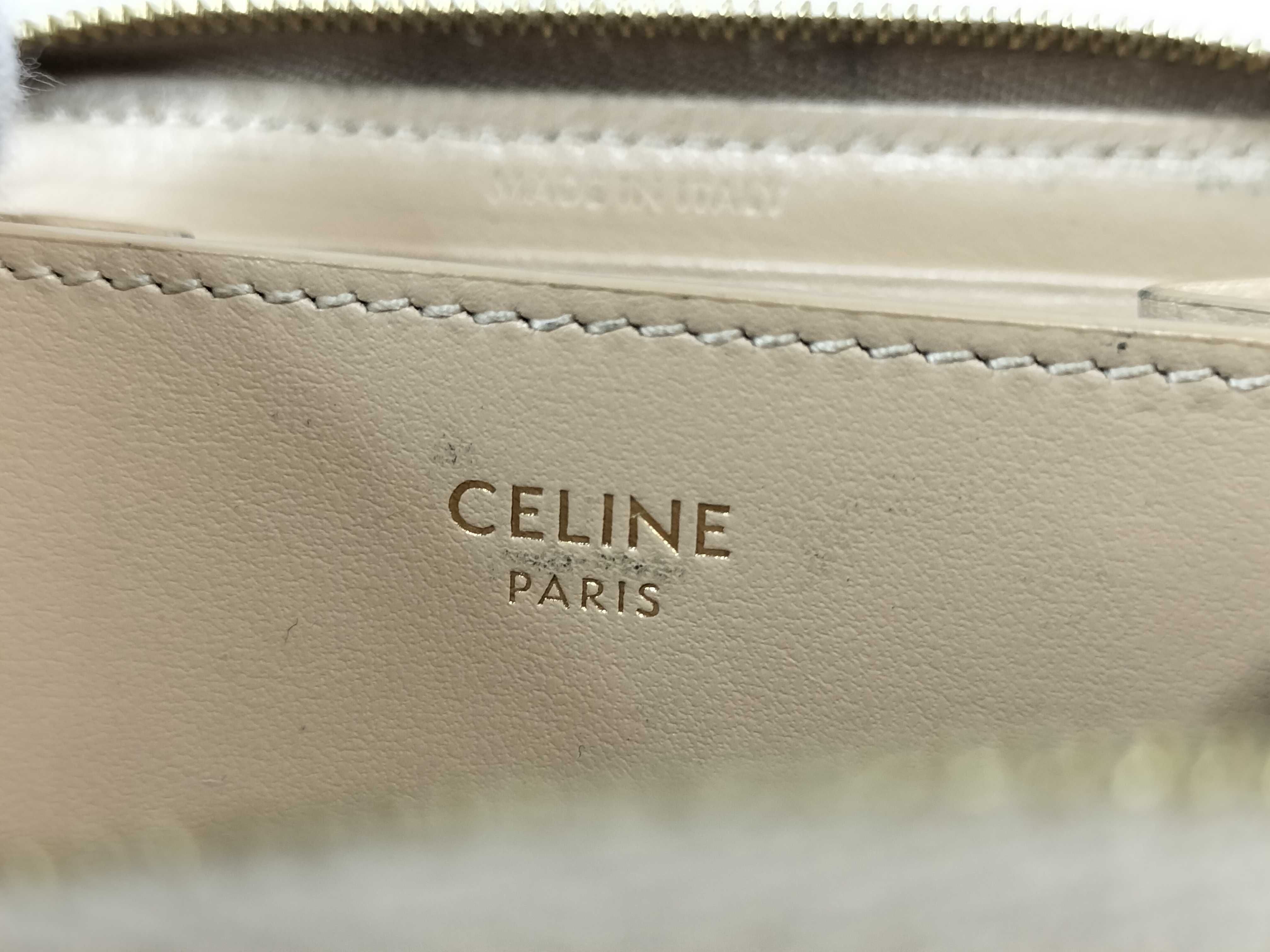 quilted coin case in beige with C charm. — view 11