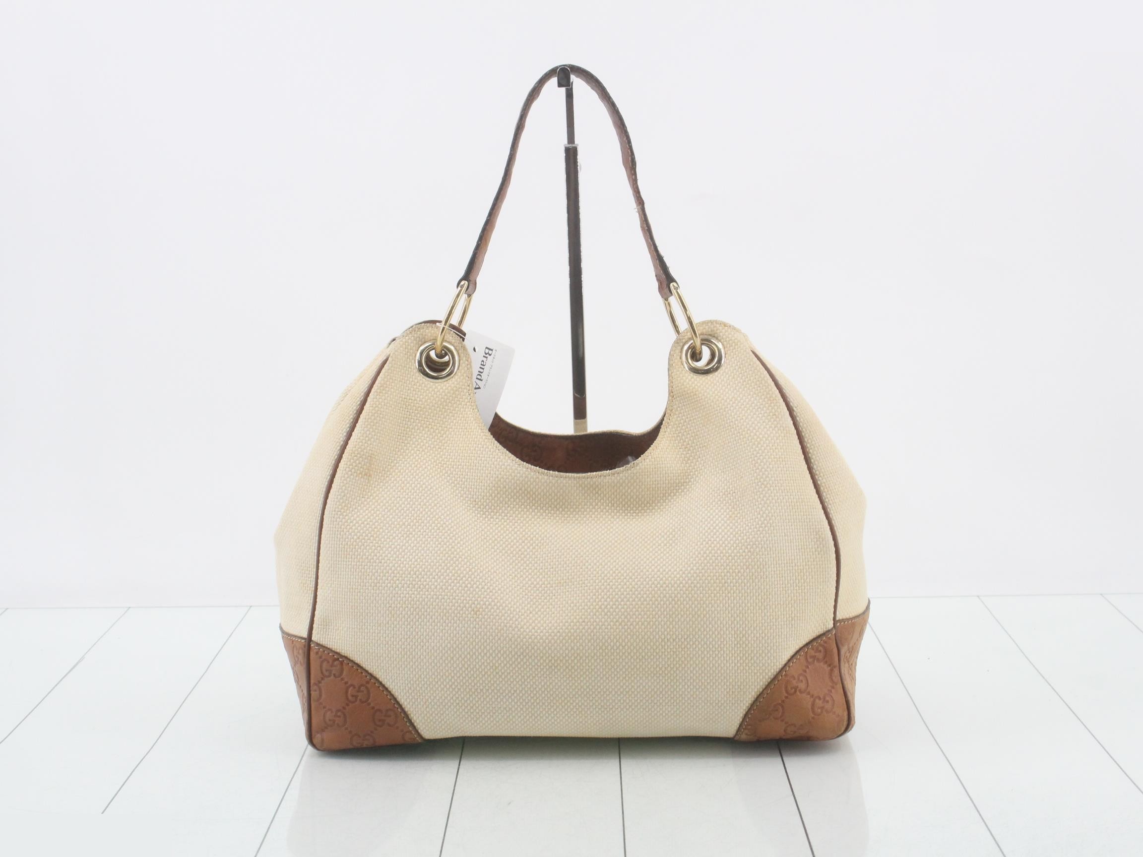 Canvas One-Shoulder Bag, Shima Leather, 257268, 001013 — view 2