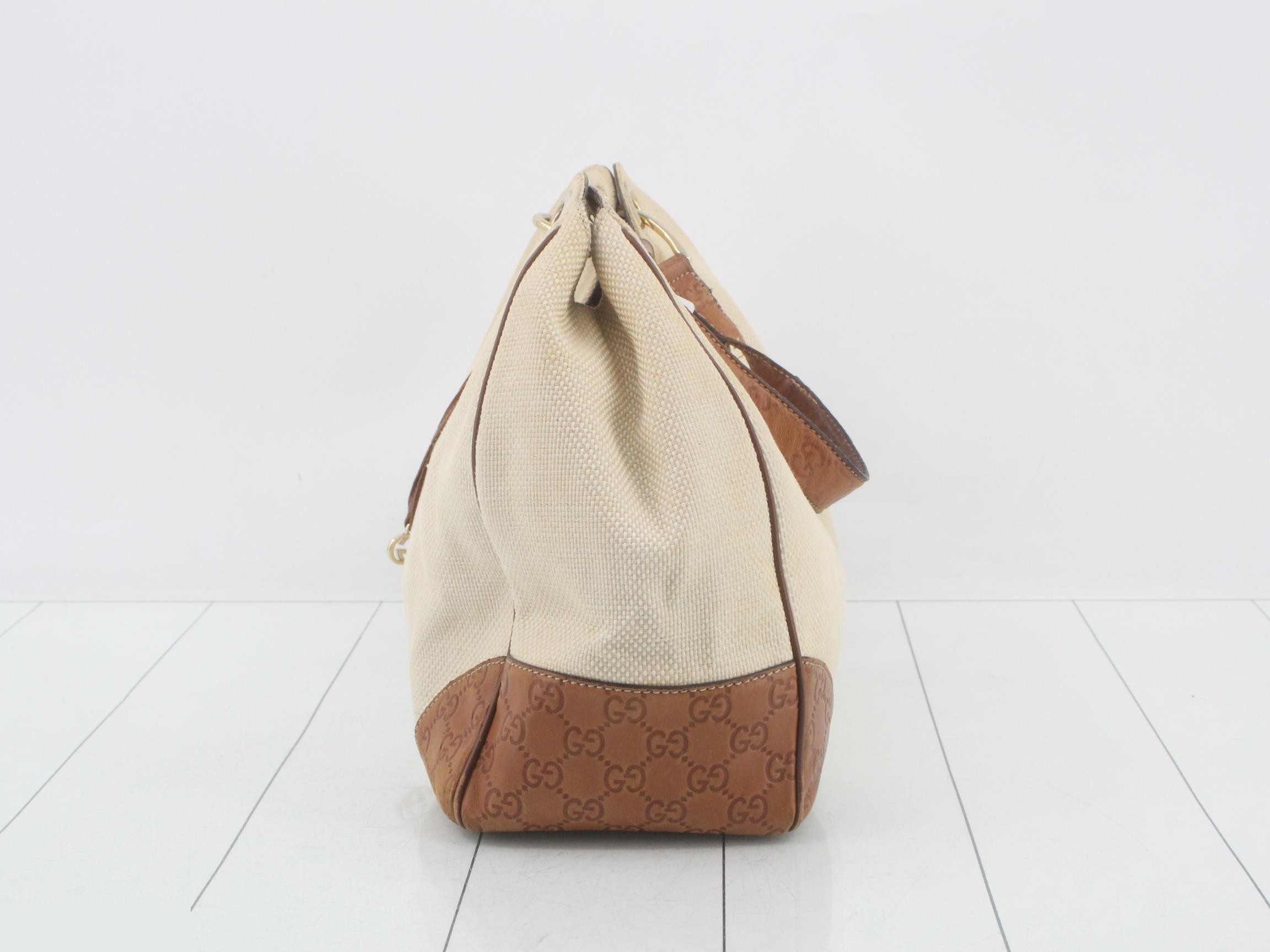 Canvas One-Shoulder Bag, Shima Leather, 257268, 001013 — view 3