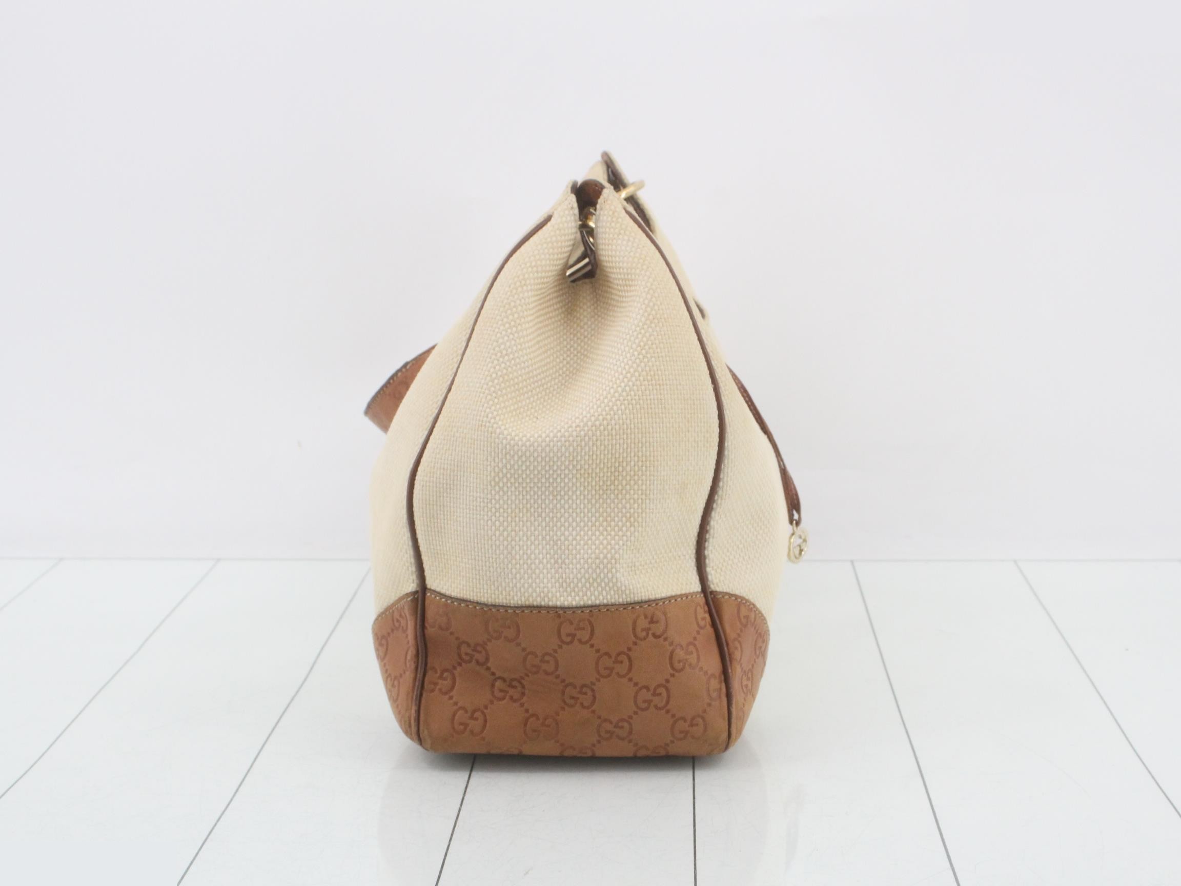 Canvas One-Shoulder Bag, Shima Leather, 257268, 001013 — view 4