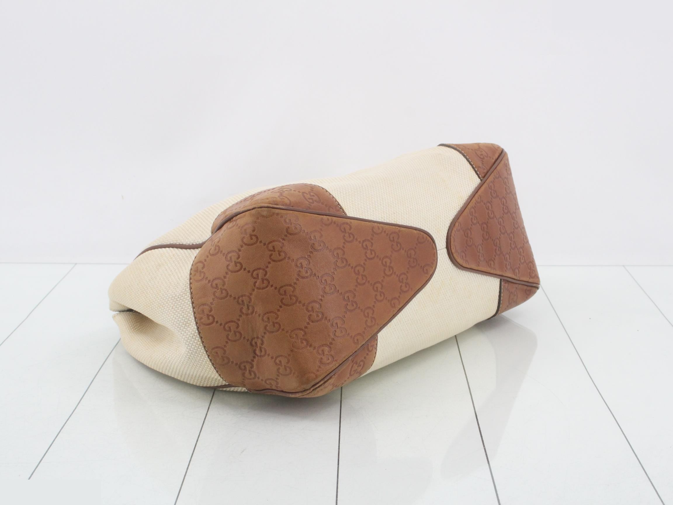 Canvas One-Shoulder Bag, Shima Leather, 257268, 001013 — view 5
