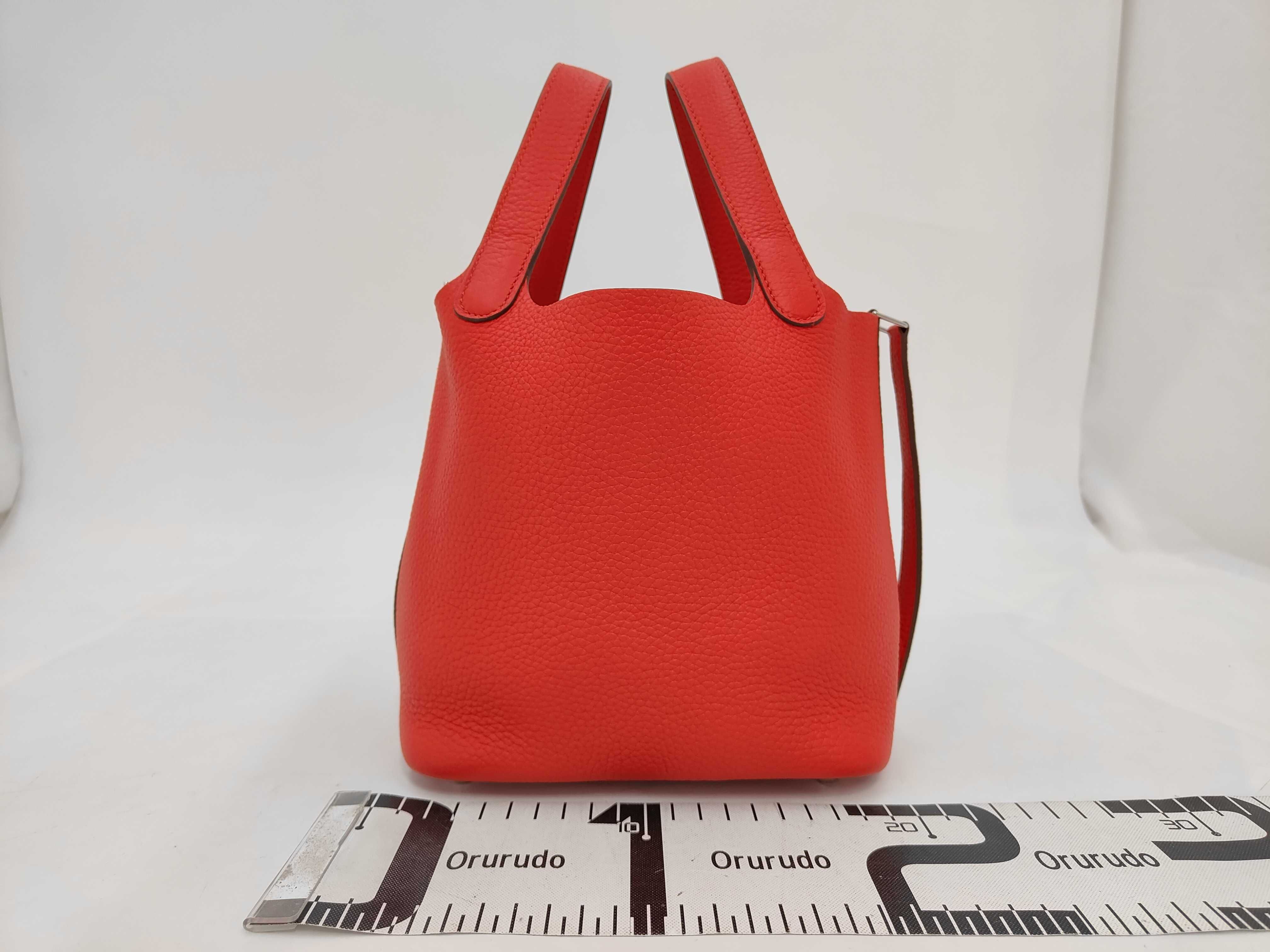 Picotin Lock PM Rouge Silver Hardware K Stamp PU009NI Handbag — view 2