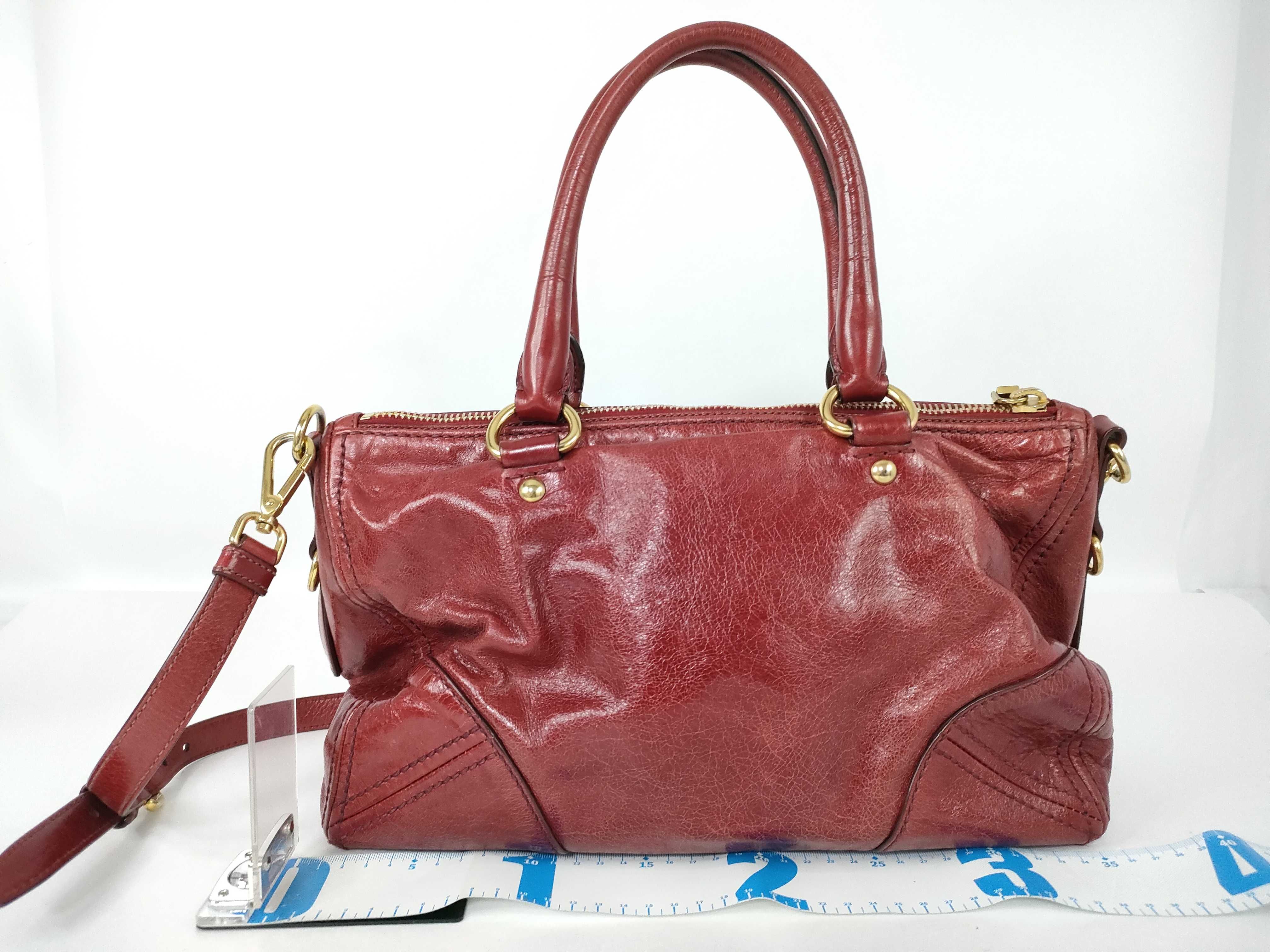 2-way handbag, crushed leather handbag — view 2