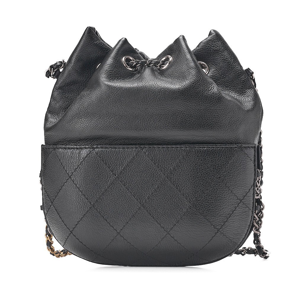 Calfskin Matelassé Coco Charm Drawstring Chain Shoulder Bag — view 2