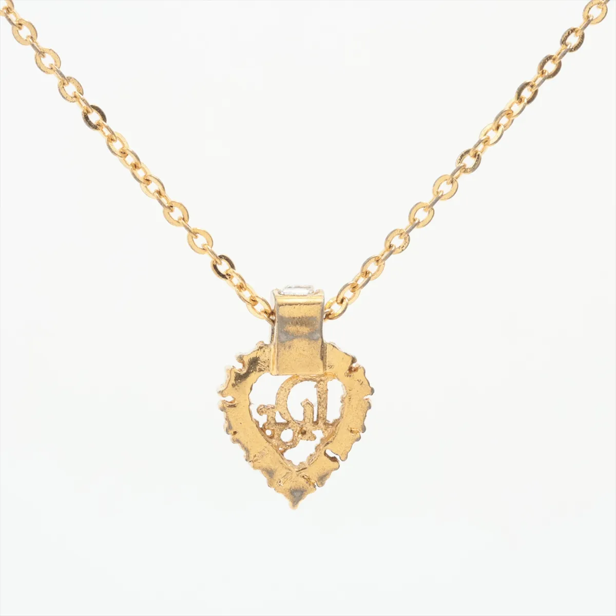 Logo Necklace GP x Rhinestone Gold — view 2