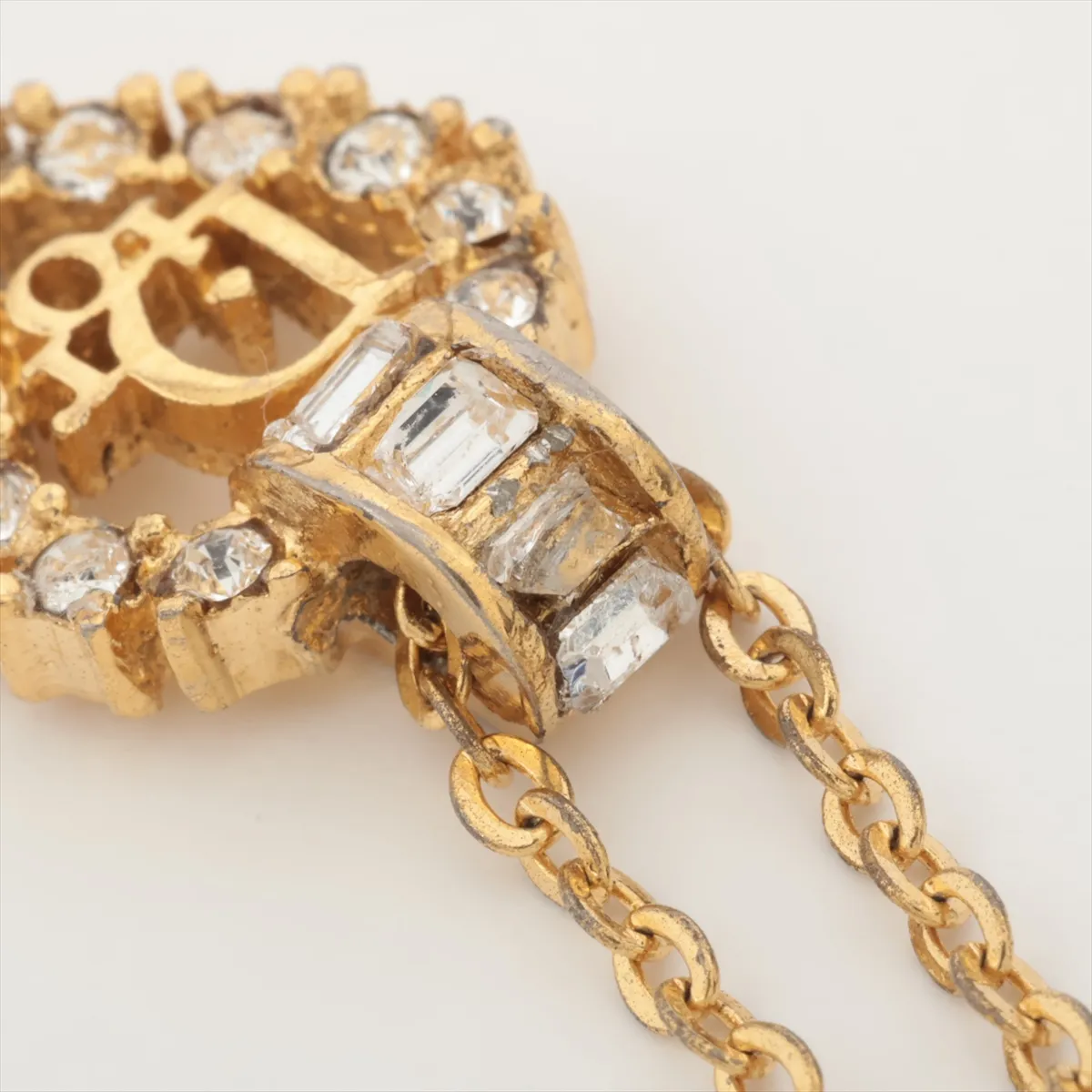 Logo Necklace GP x Rhinestone Gold — view 6