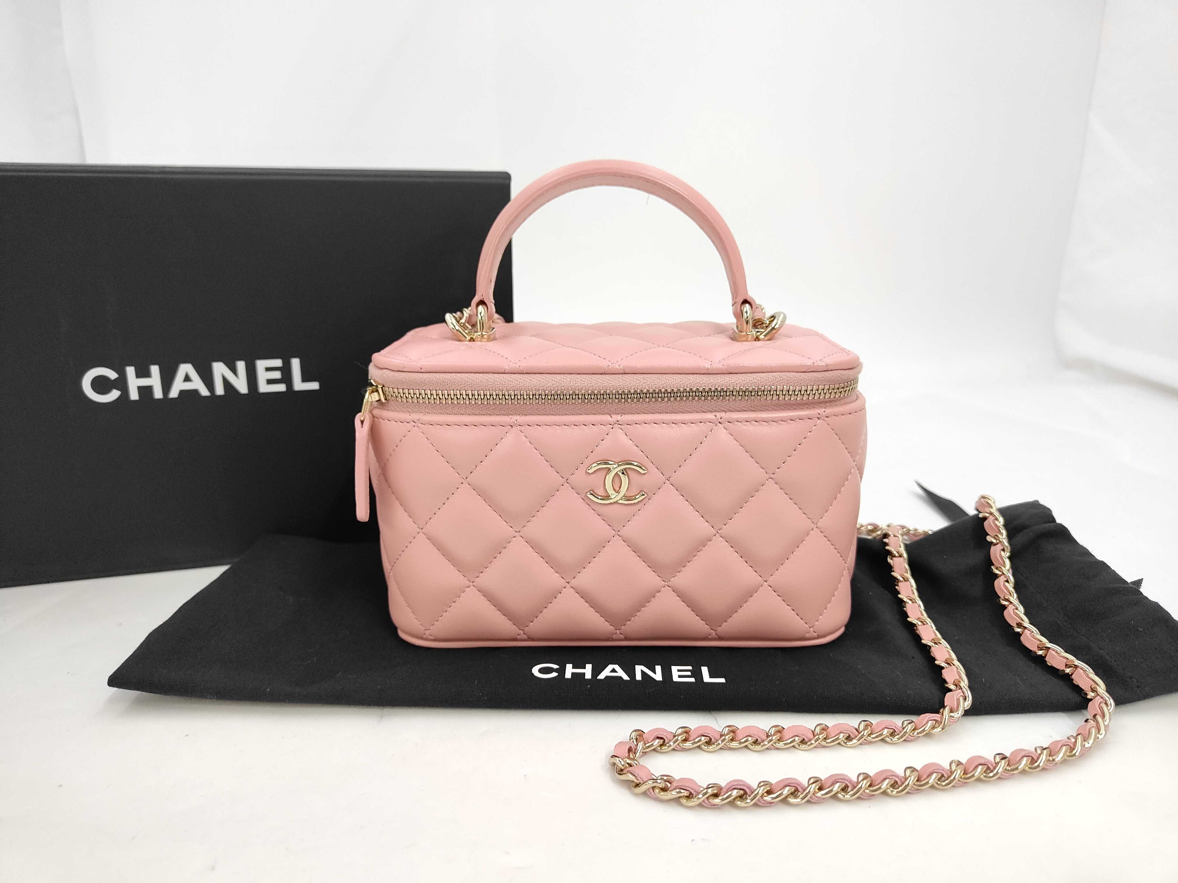 Matelassé Mini Vanity Lambskin Pink Shoulder Bag