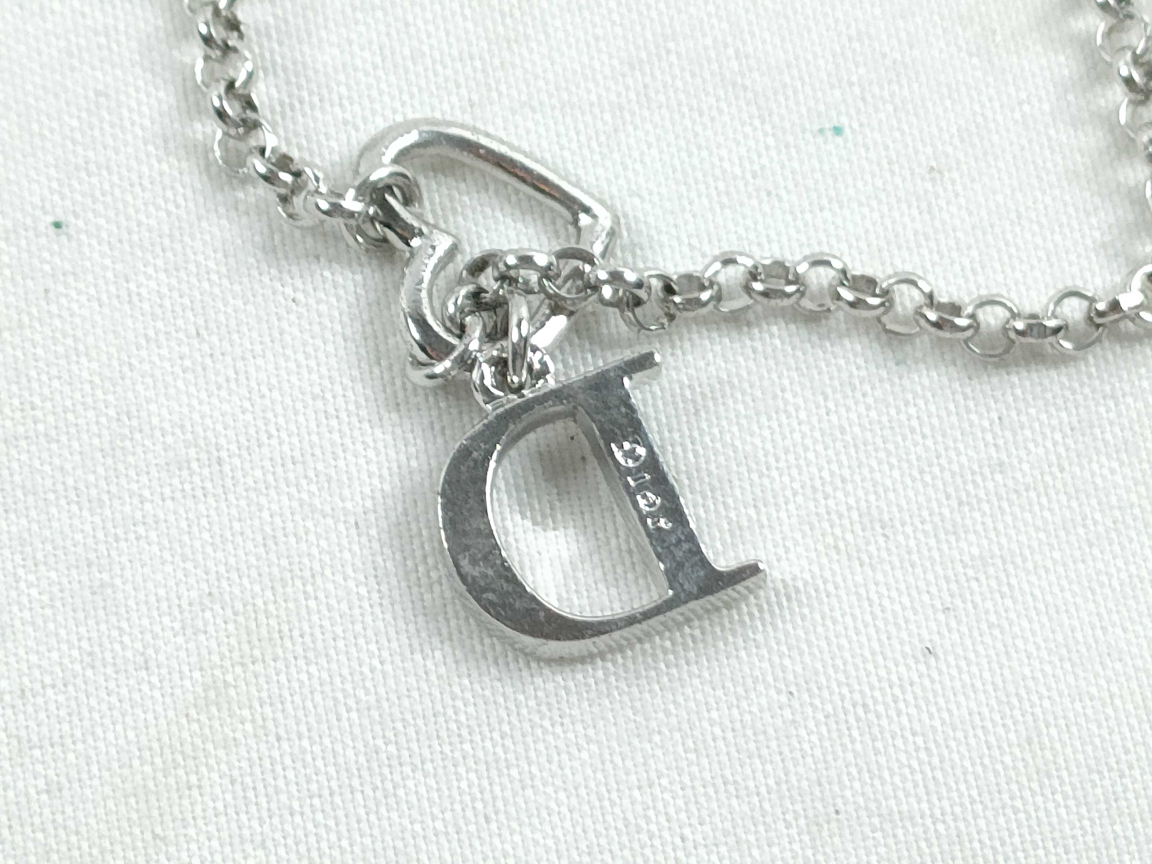 D logo rhinestone necklace — view 2