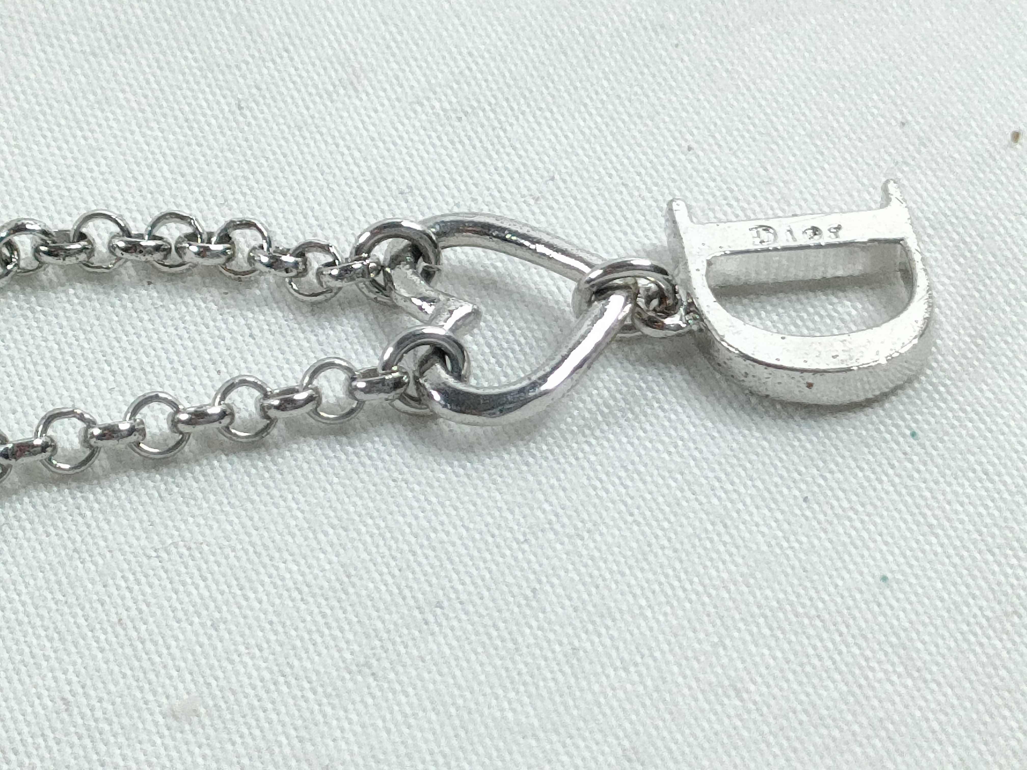 D logo rhinestone necklace — view 4