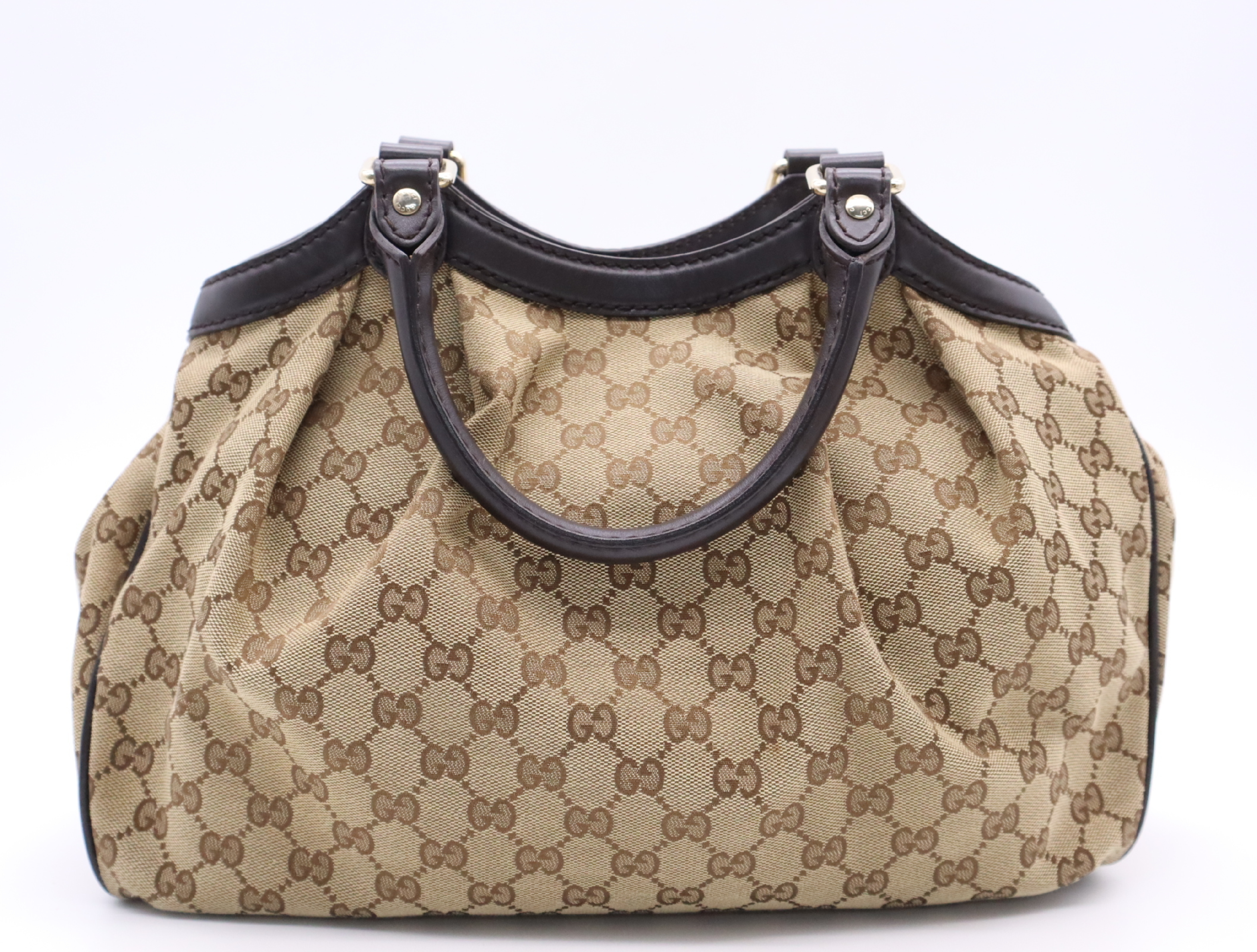 GG Canvas Sukey Handbag, Brown, with Dust Bag — view 2