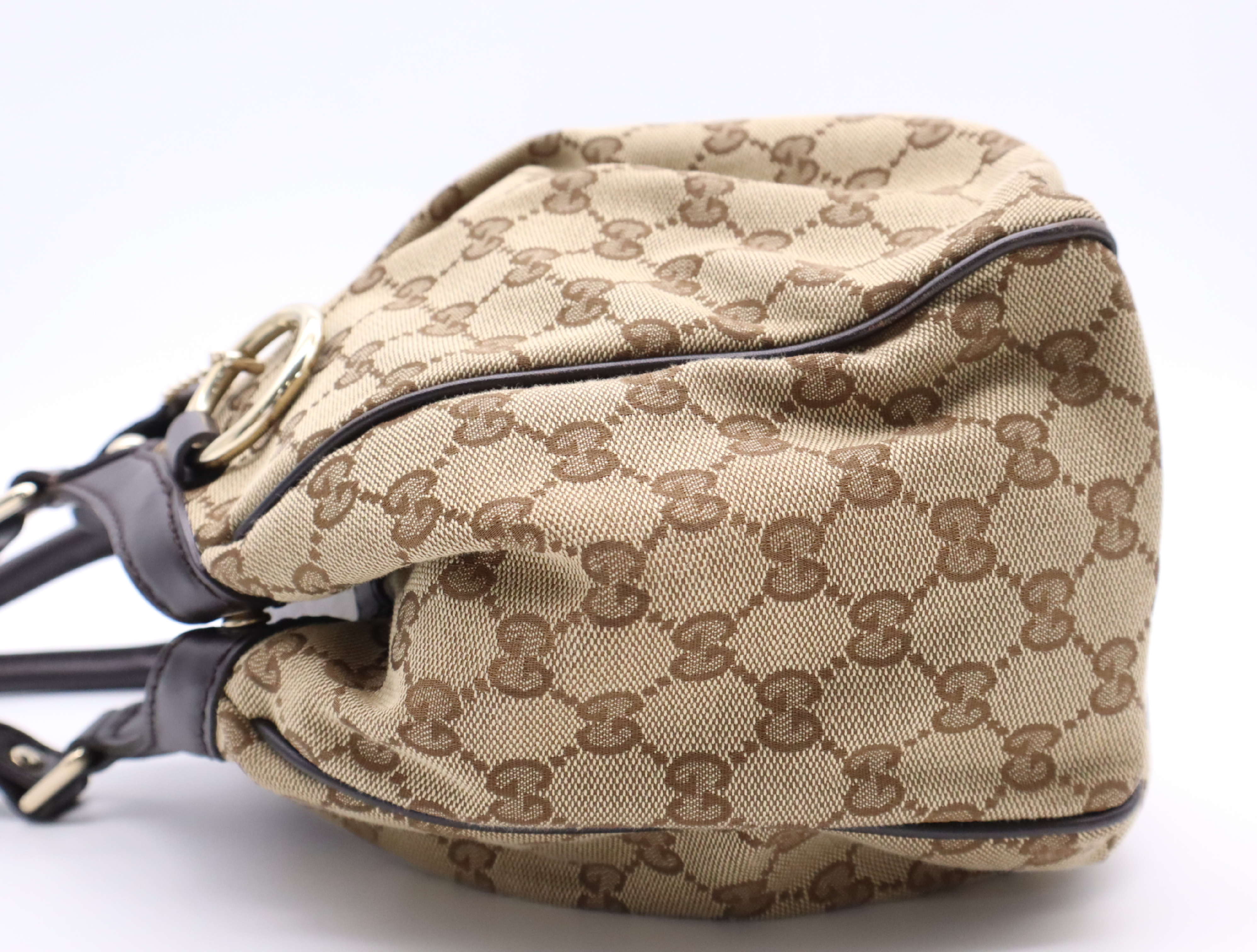 GG Canvas Sukey Handbag, Brown, with Dust Bag — view 3