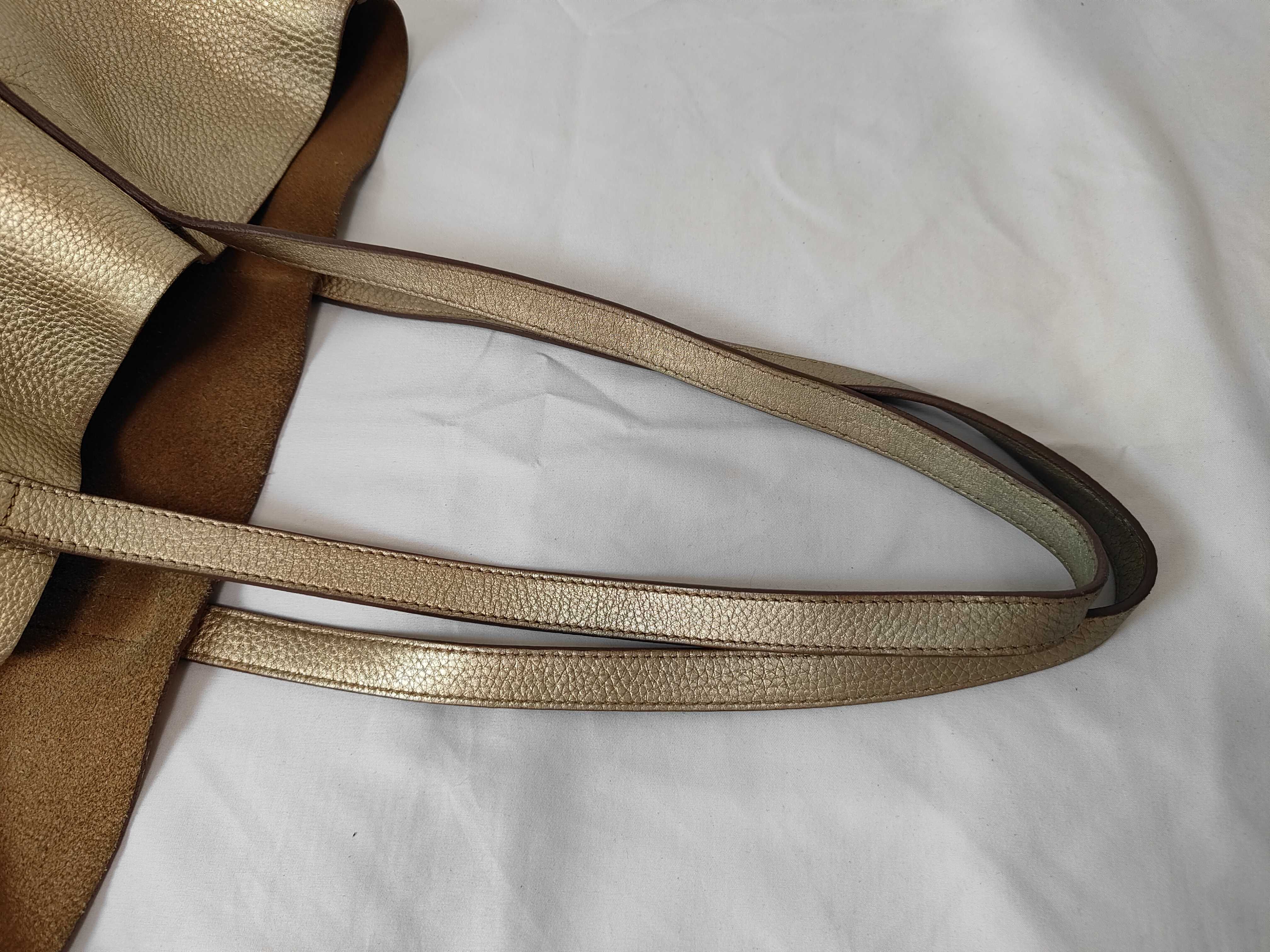 Metallic Vitello Daino Tote Shopper Bag — view 3