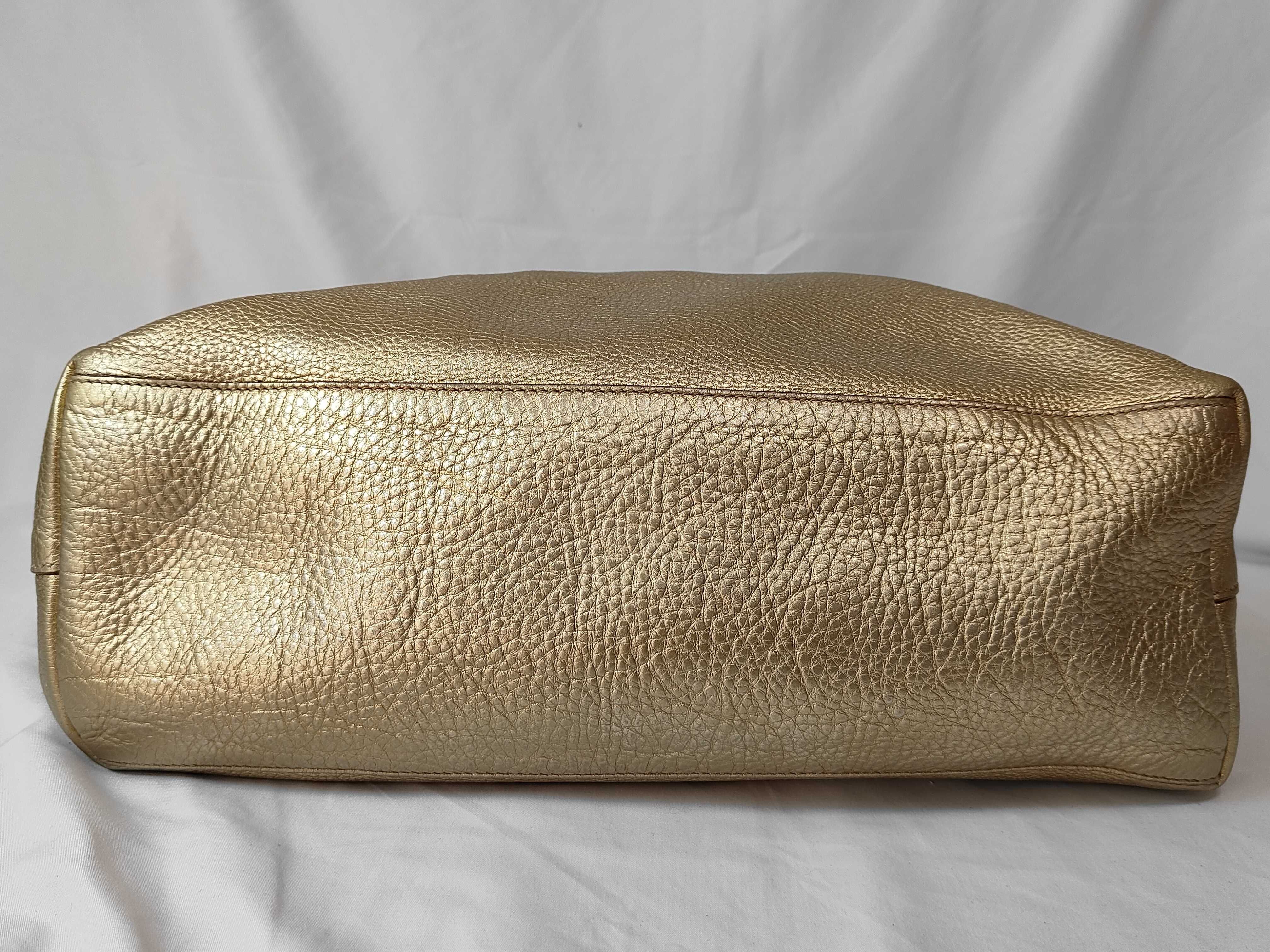 Metallic Vitello Daino Tote Shopper Bag — view 7