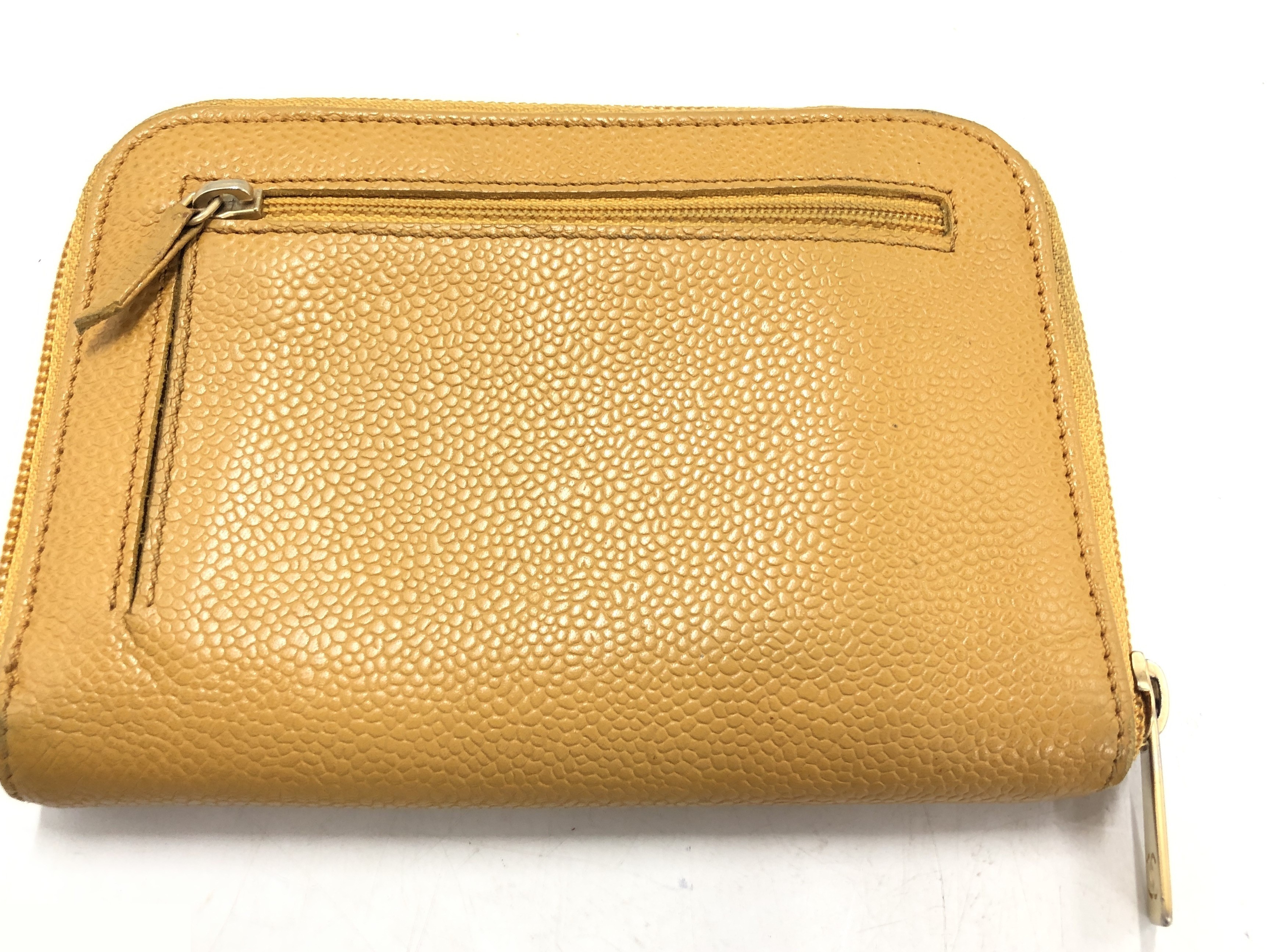 Coco Mark Round Zip Wallet with Sticker, 6792499, Caviar Skin — view 2