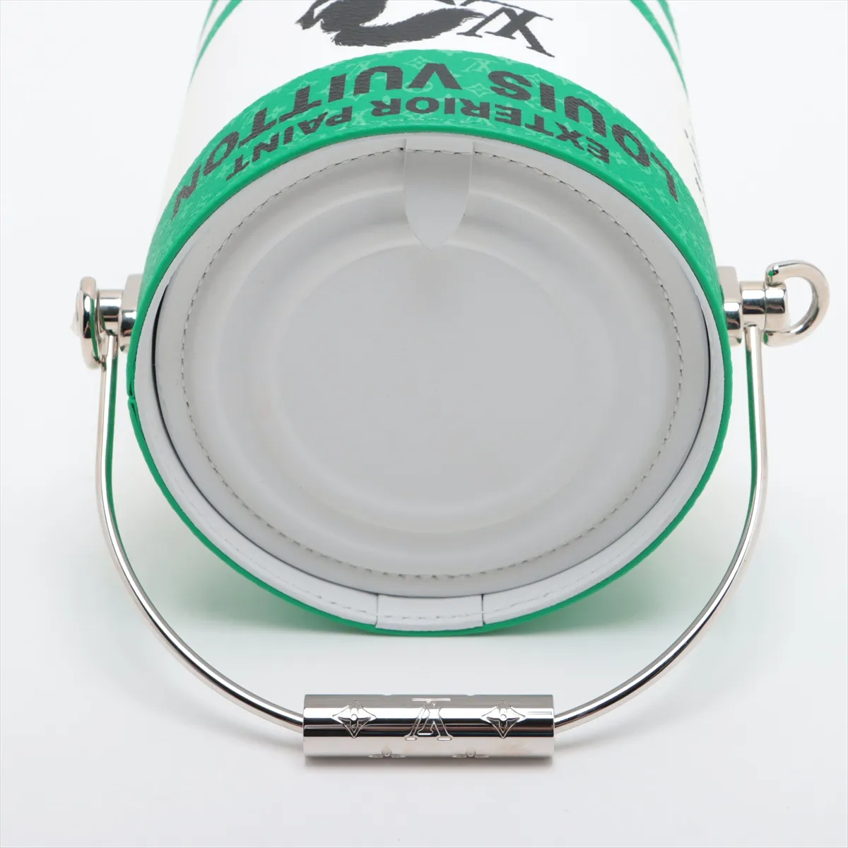logo LV painted can M81592 white x green RFID detectable — view 5