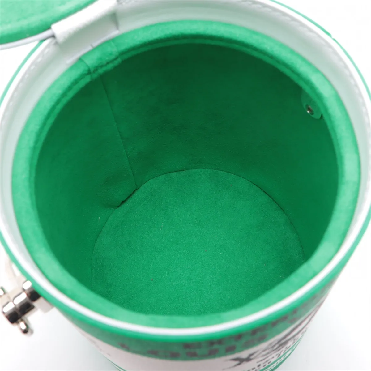 logo LV painted can M81592 white x green RFID detectable — view 8