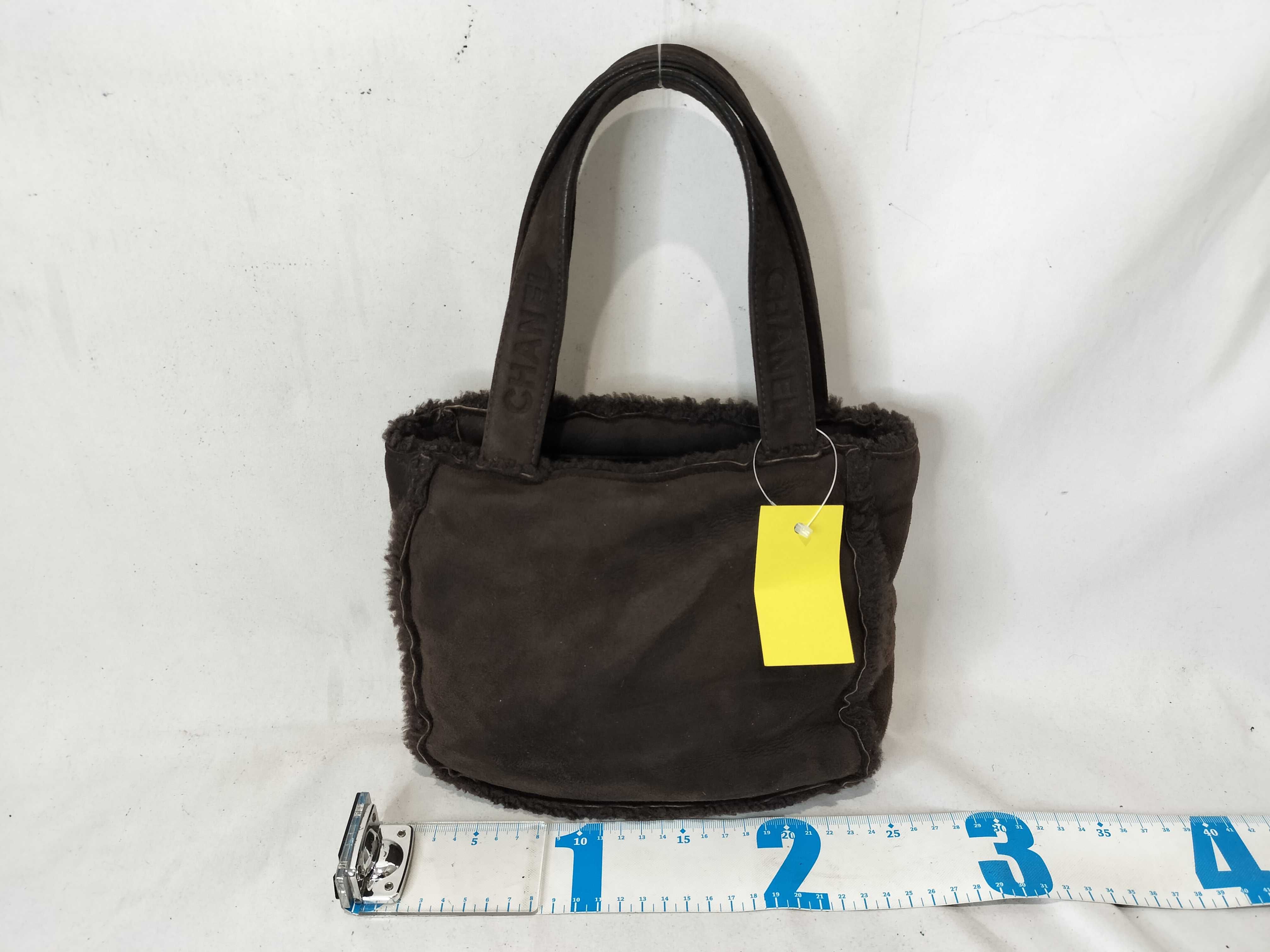 Suede Mini Handbag with Boa Lining — view 2