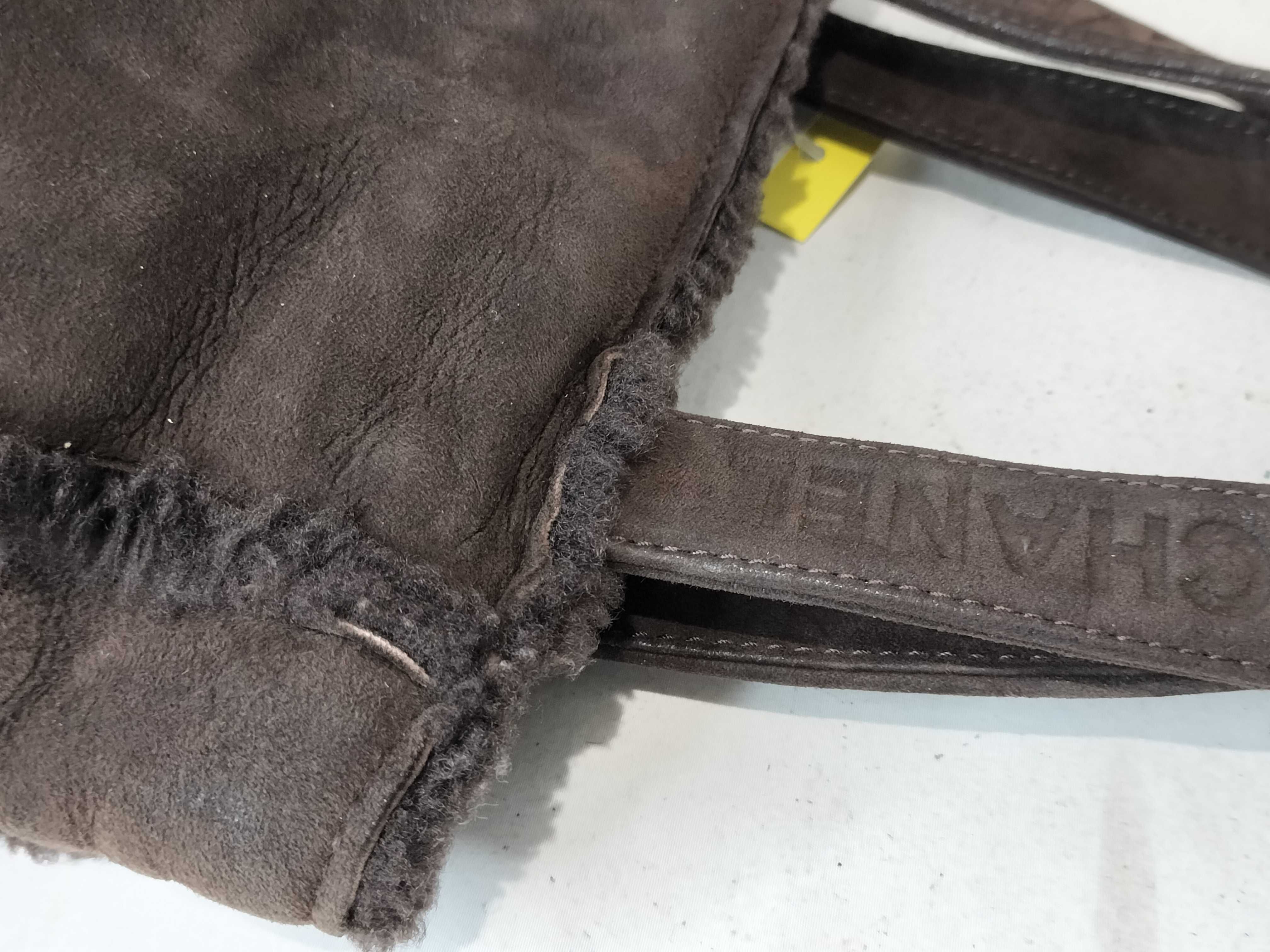 Suede Mini Handbag with Boa Lining — view 5