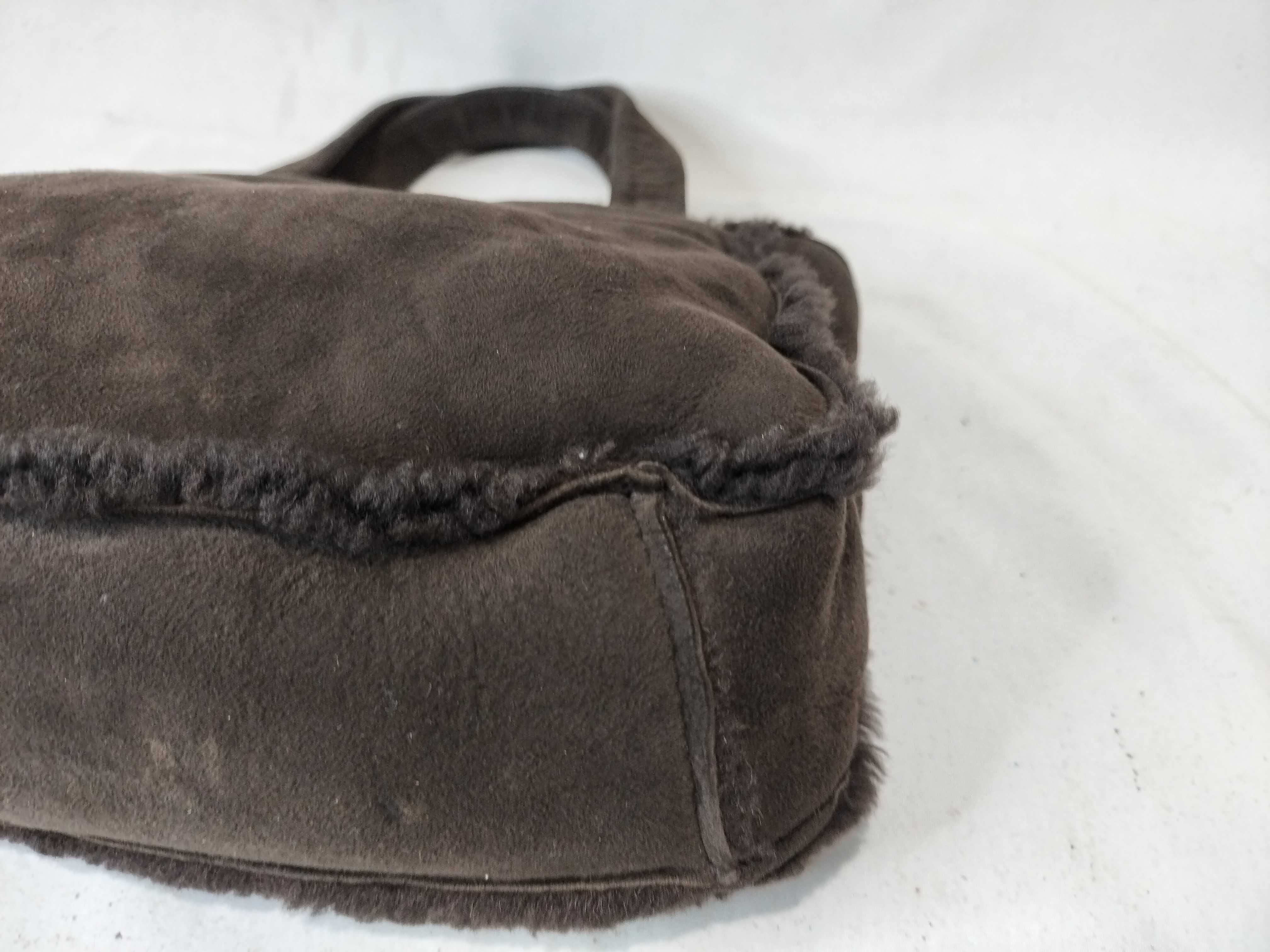 Suede Mini Handbag with Boa Lining — view 6