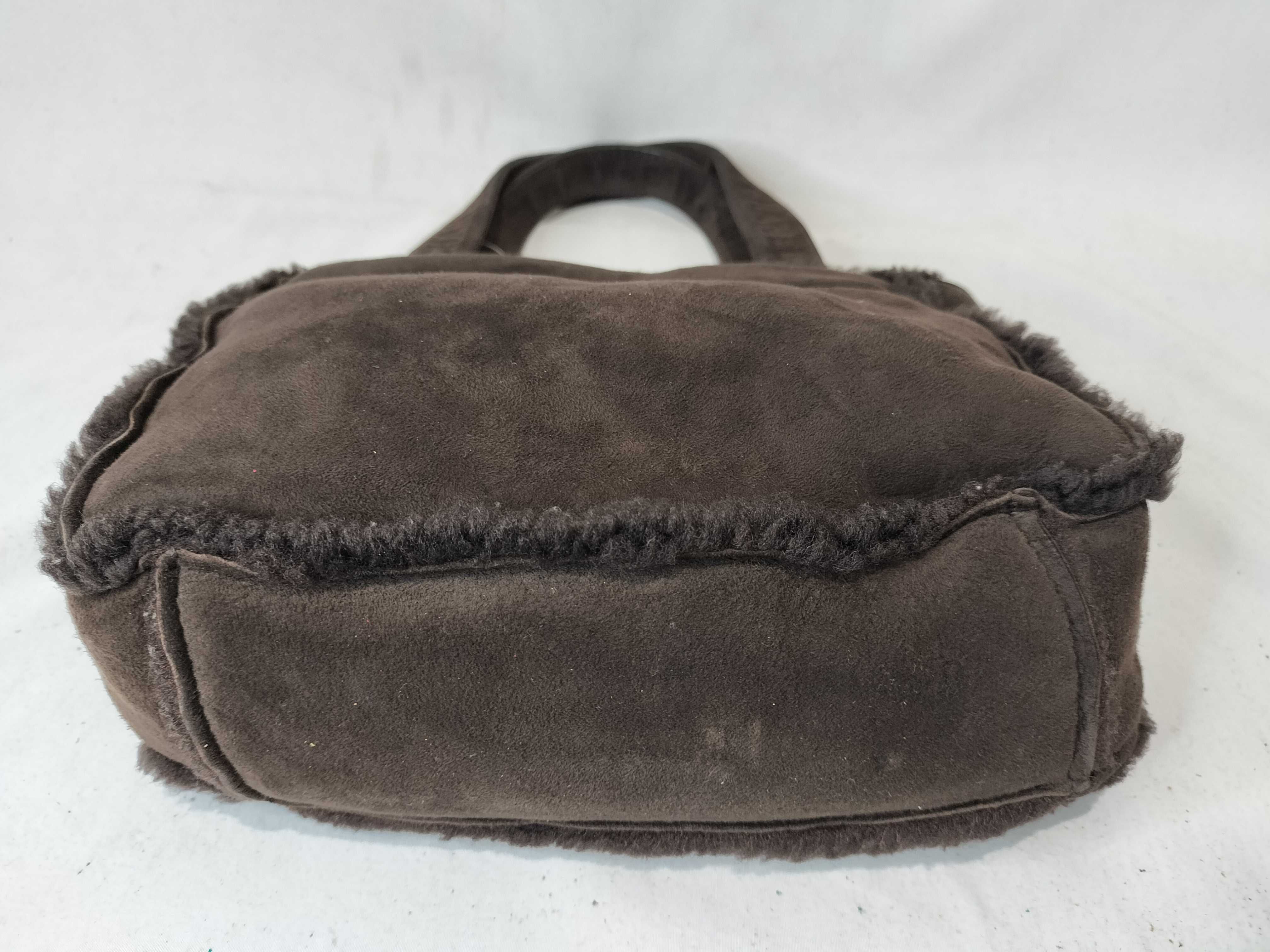 Suede Mini Handbag with Boa Lining — view 7