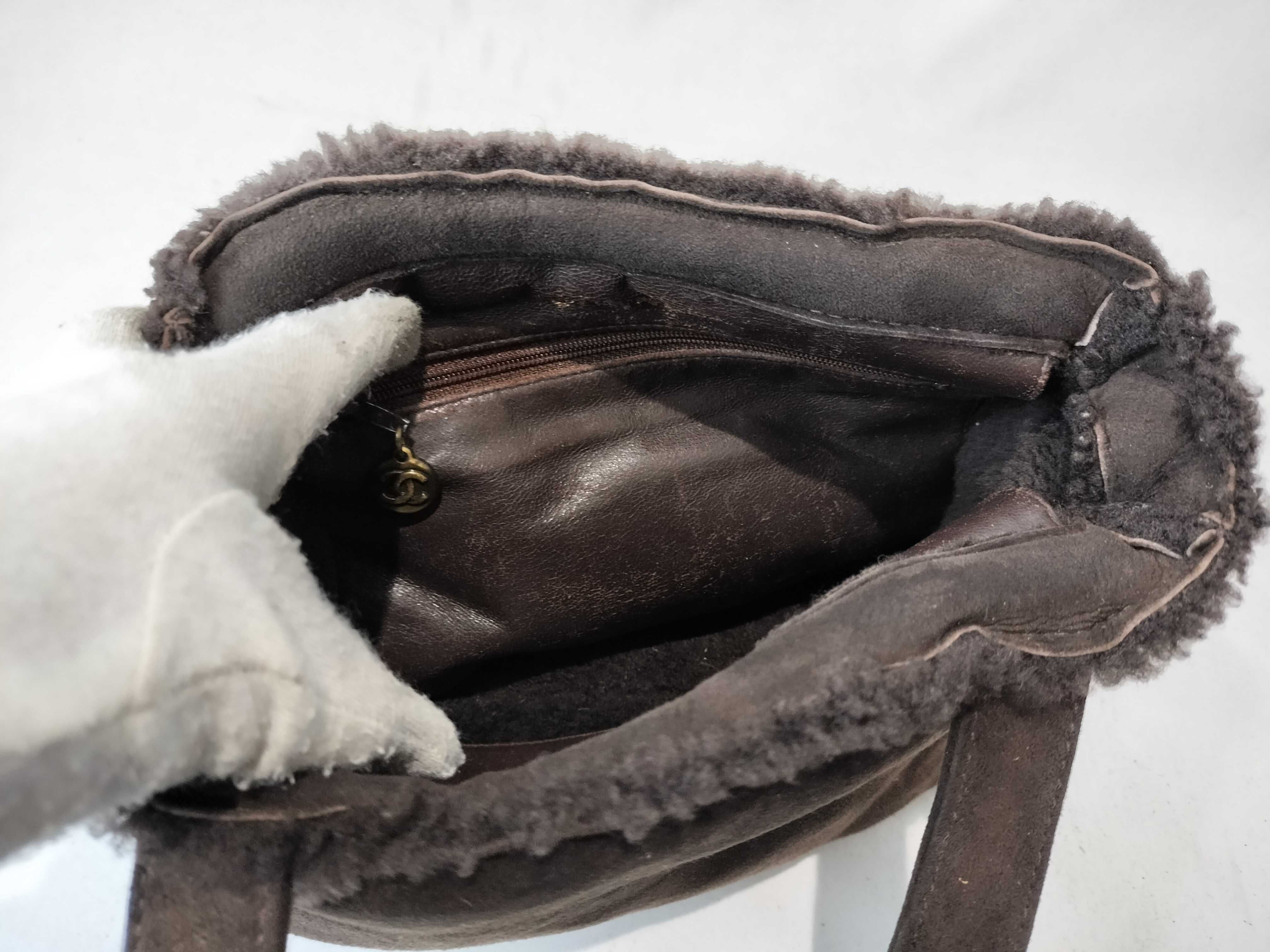 Suede Mini Handbag with Boa Lining — view 8
