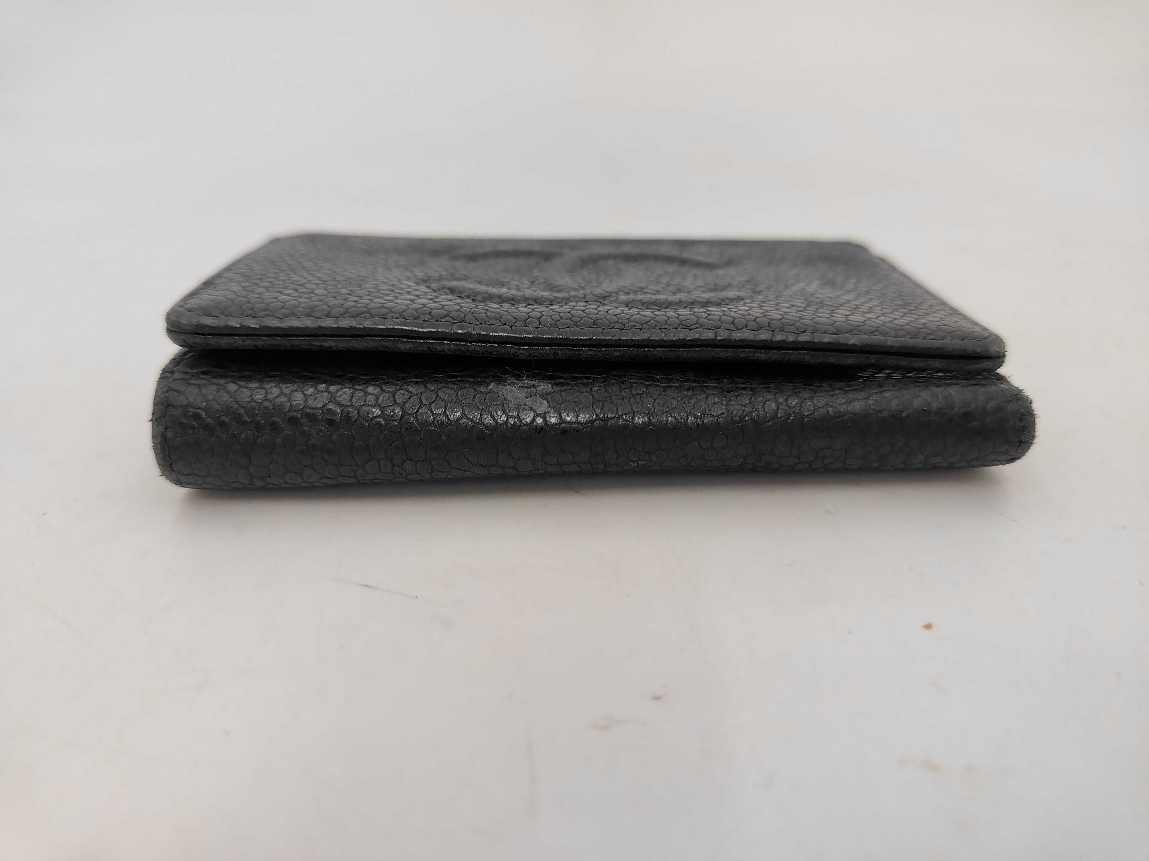6-ring key case/key holder, Coco Mark, caviar leather, black, gold hardware, A13502 — view 3