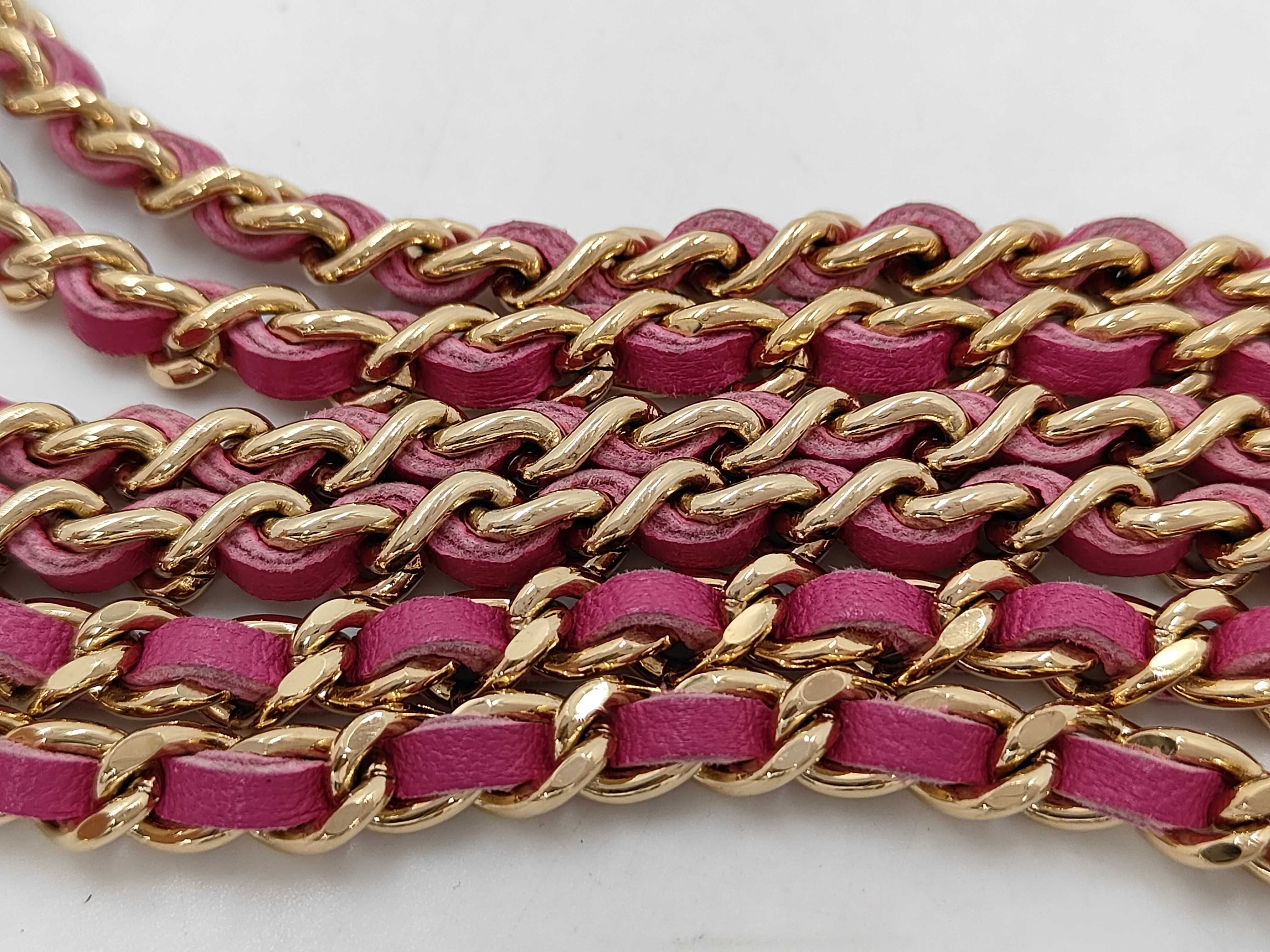 Chain Pouch, Leather, Pink, with Authenticity Card and Seal, Chain Shoulder Bag — view 6