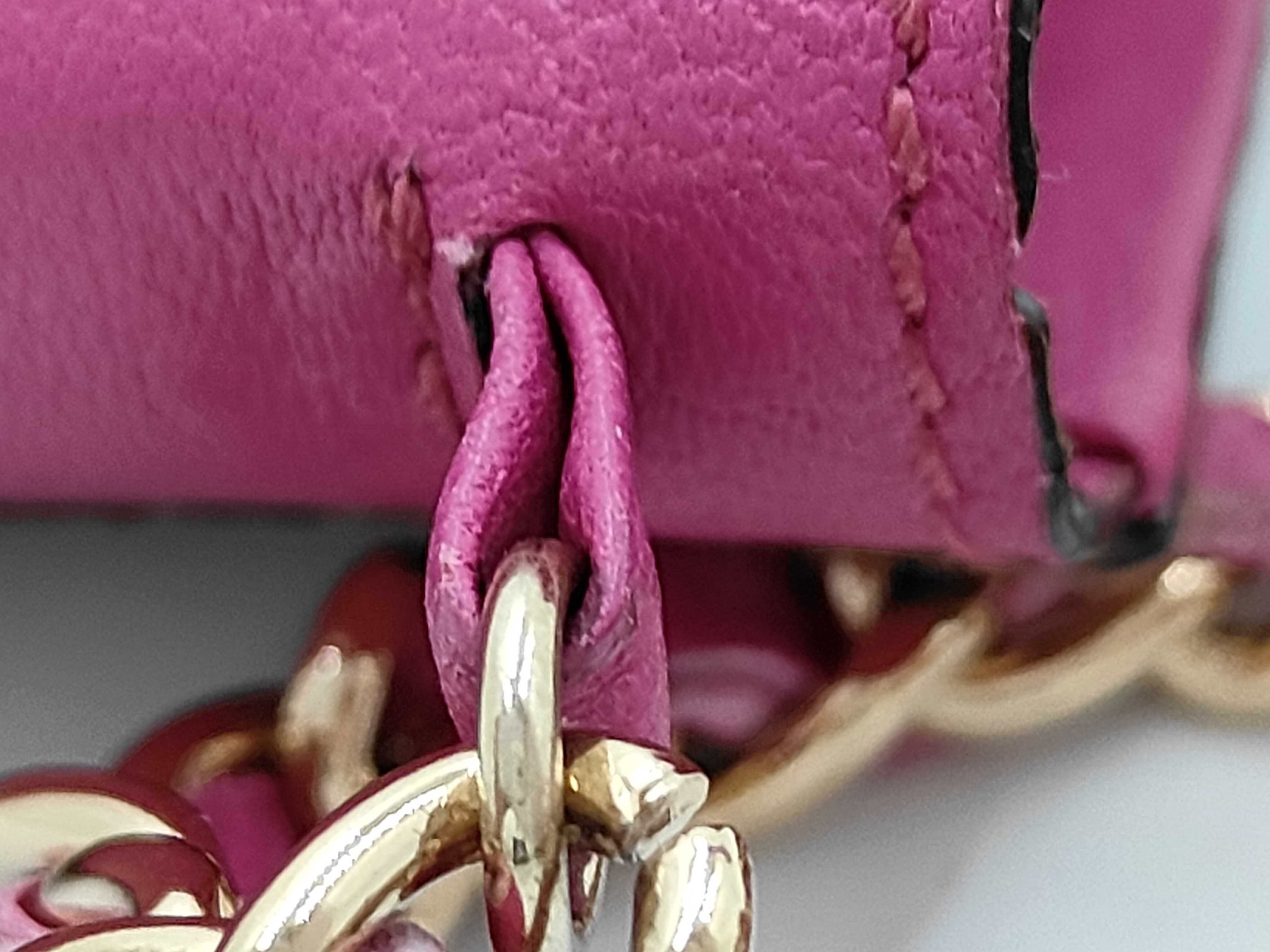 Chain Pouch, Leather, Pink, with Authenticity Card and Seal, Chain Shoulder Bag — view 7