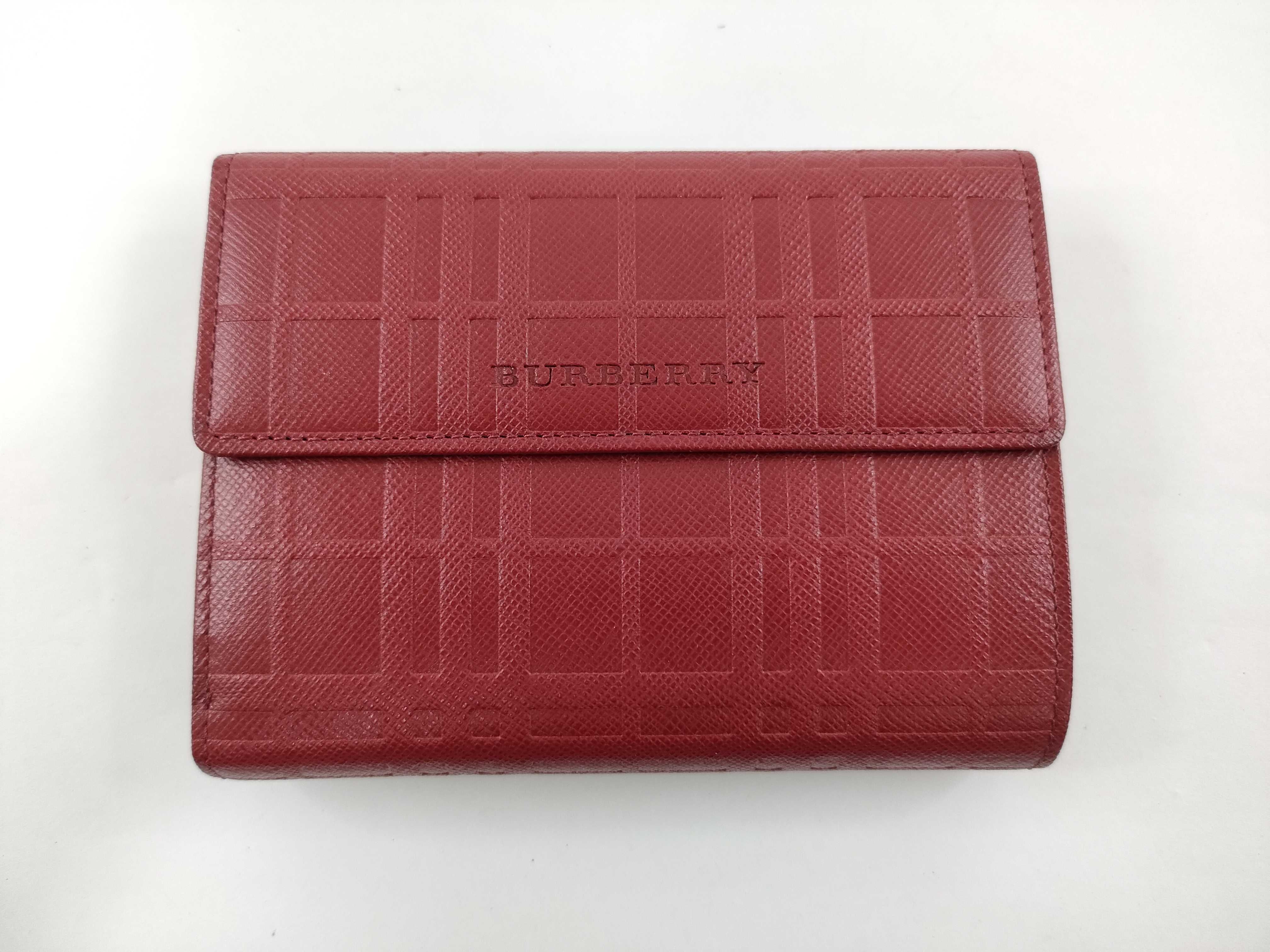 Check Clasp Medium Wallet/Fold Wallet Red Wallet